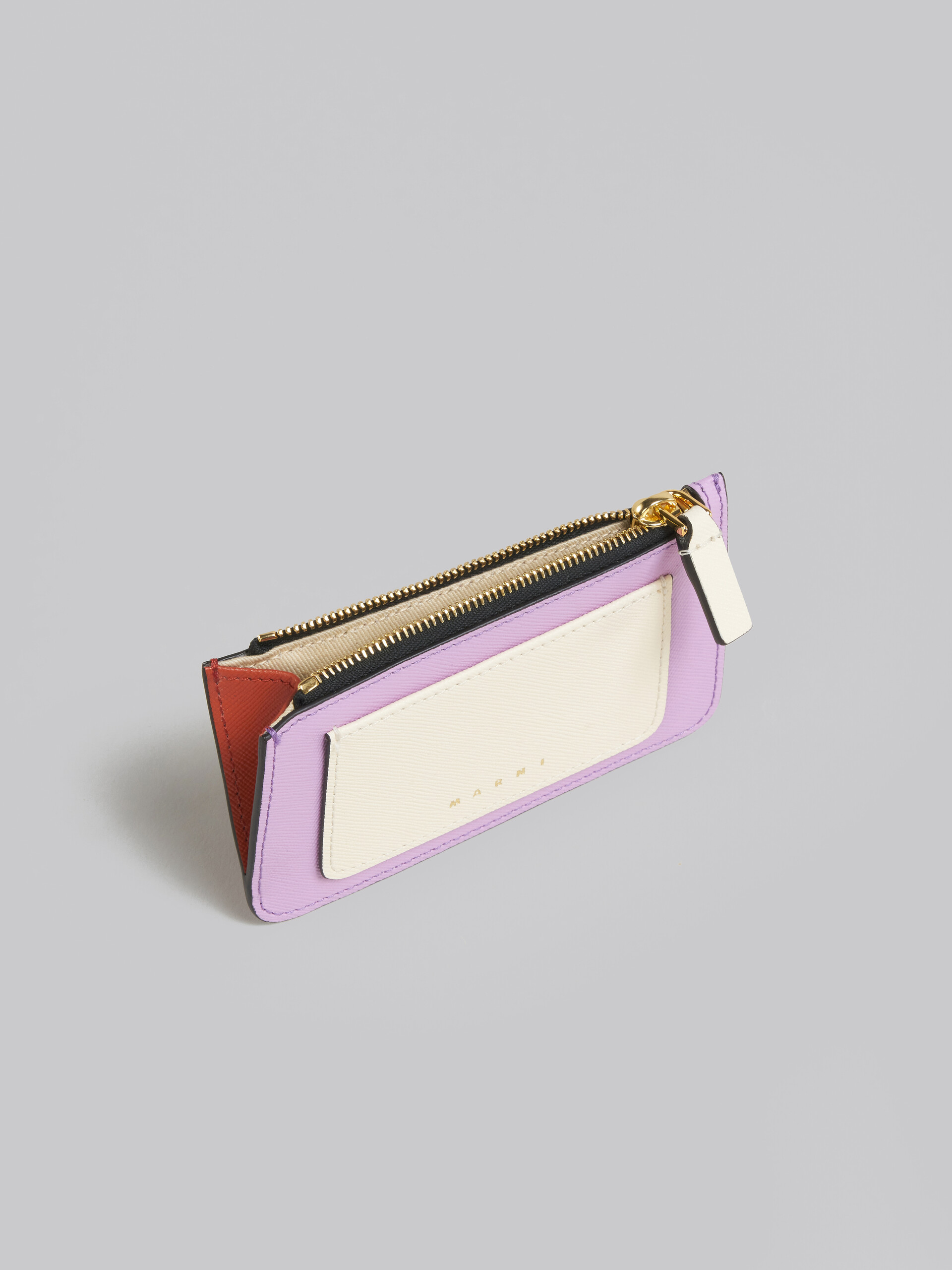 Lilac saffiano leather card case - Wallets - Image 2