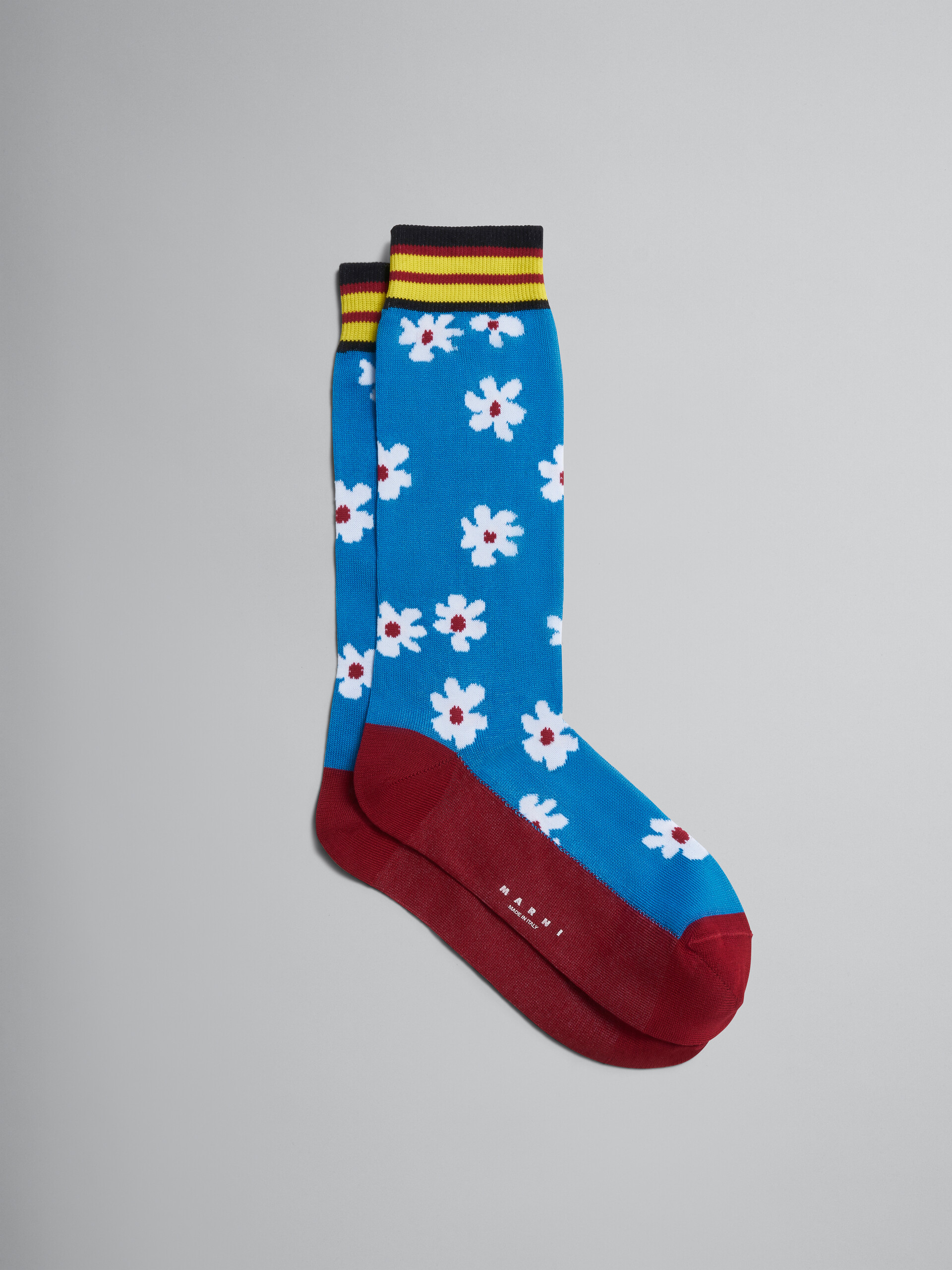 Blue Daisy cotton and nylon sock - Socks - Image 1