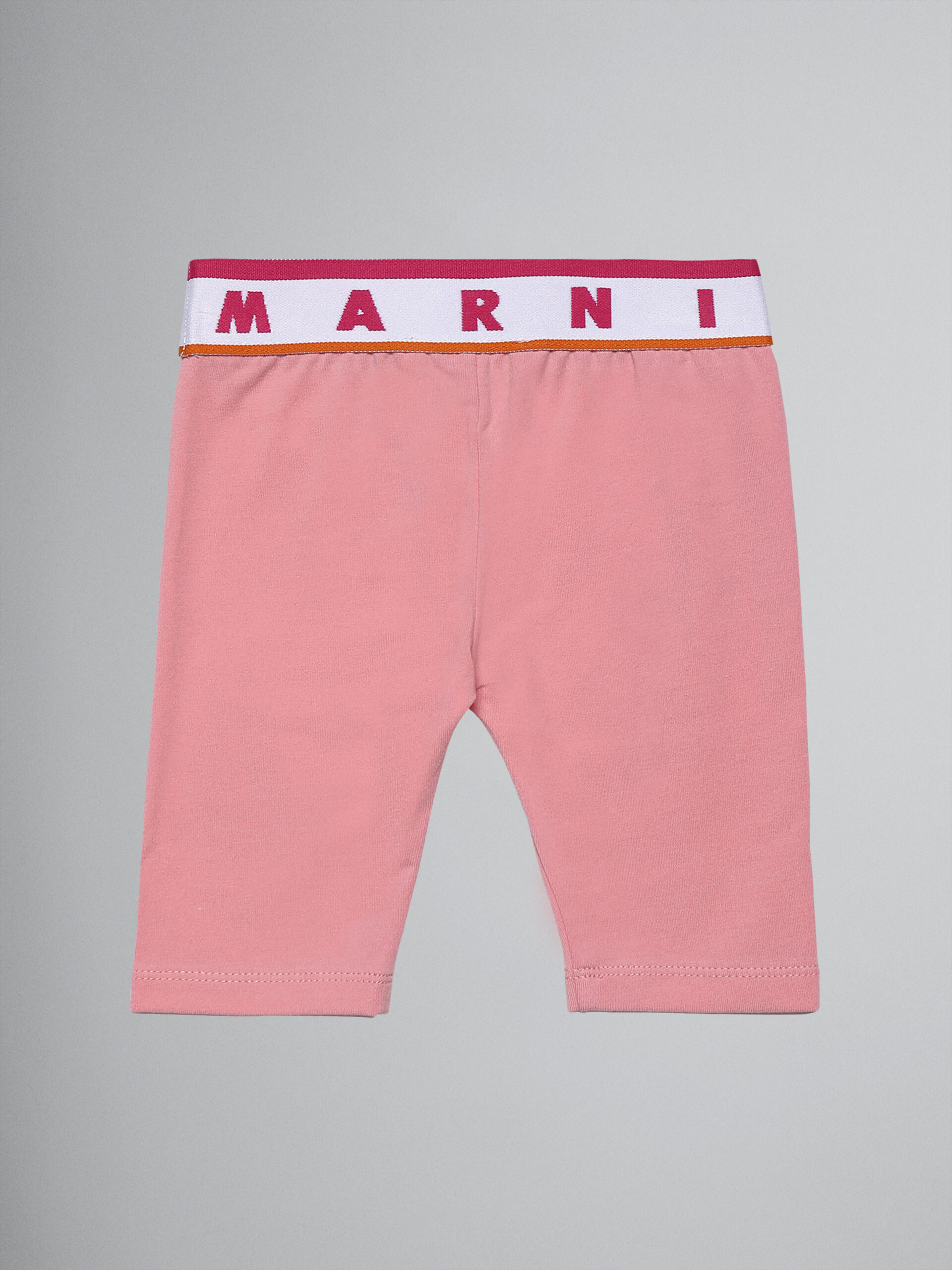Logo pink stretch jersey leggings - Pants - Image 2