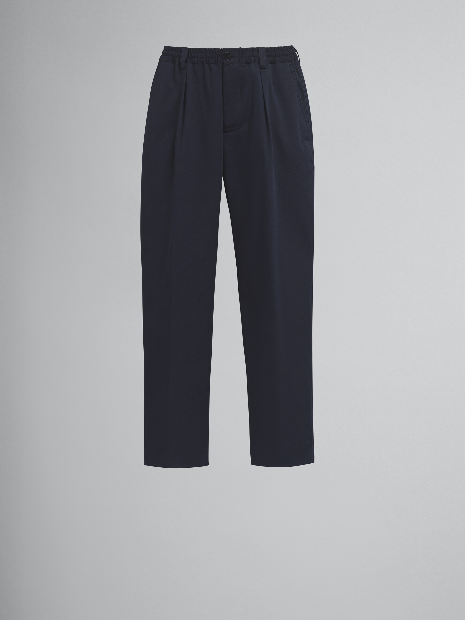 Blue cotton gabardine pants - Pants - Image 1
