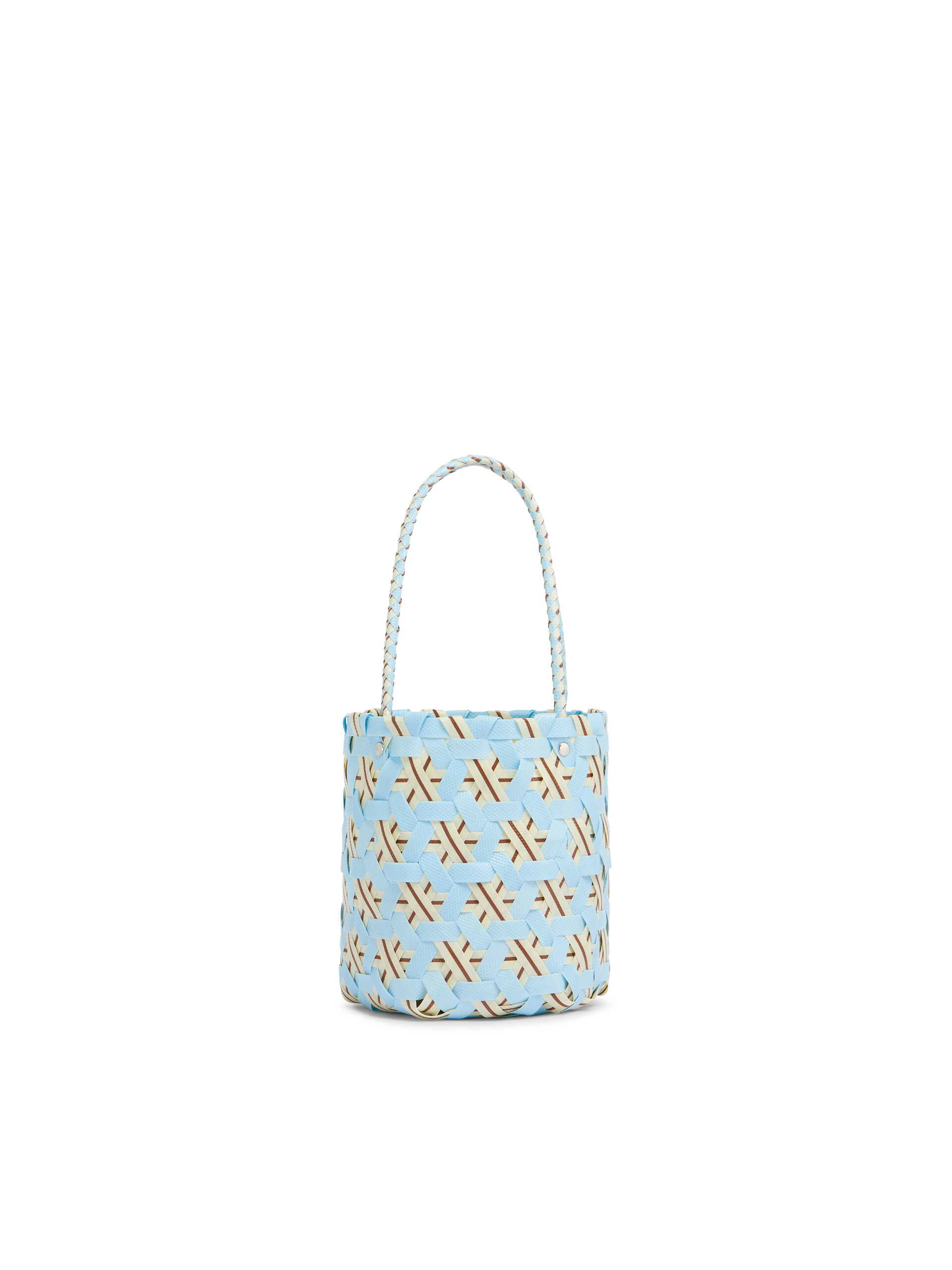 超特価激安 MARNI ライトブルー MARKET バスケット シリンダーシェイプ バッグ