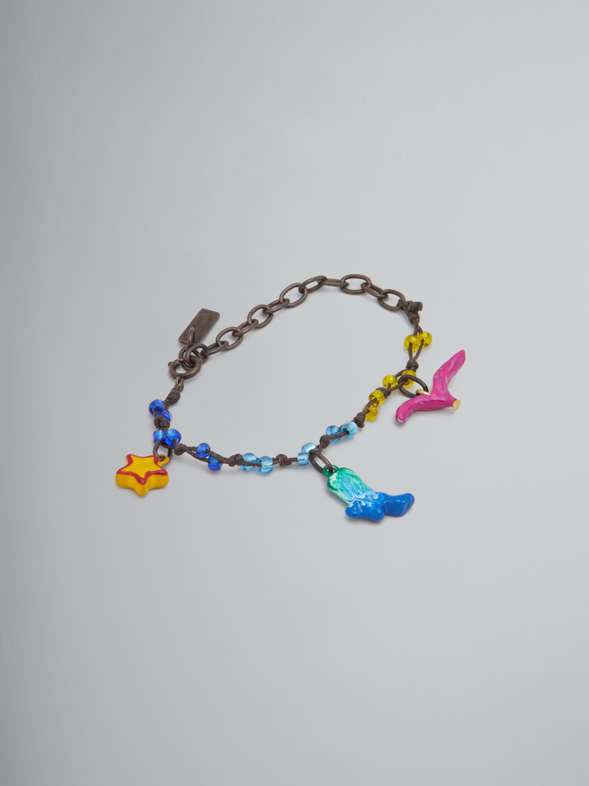 Marni x No Vacancy Inn - Bracelet with red blue and yellow pendants - Bracelets - Image 1