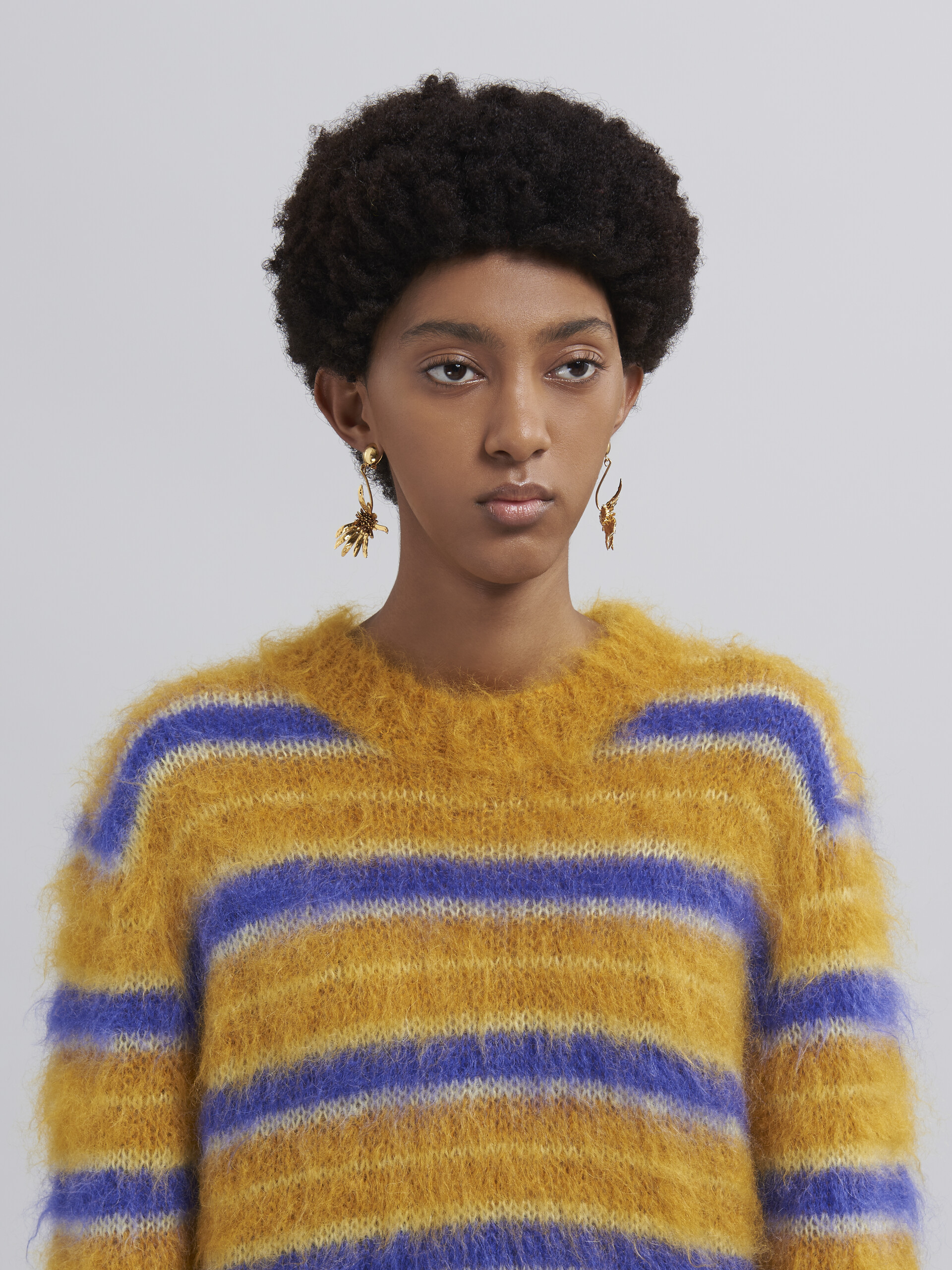 Stripes mohair and wool sweater