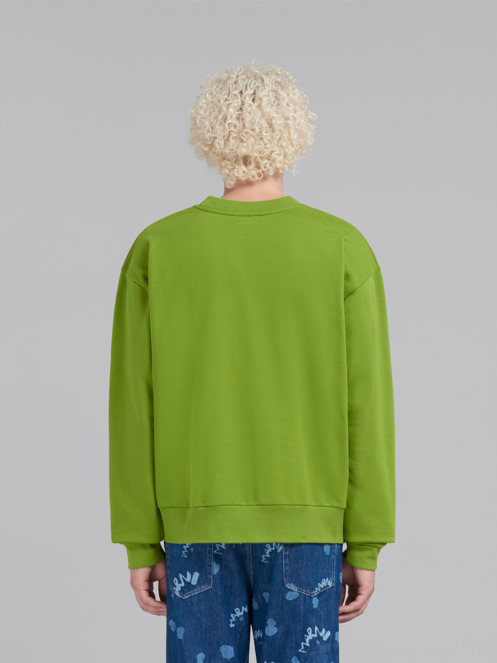 グリーン Marni Drippingプリント オーガニックコットン製スウェットシャツ - ニット - Image 3
