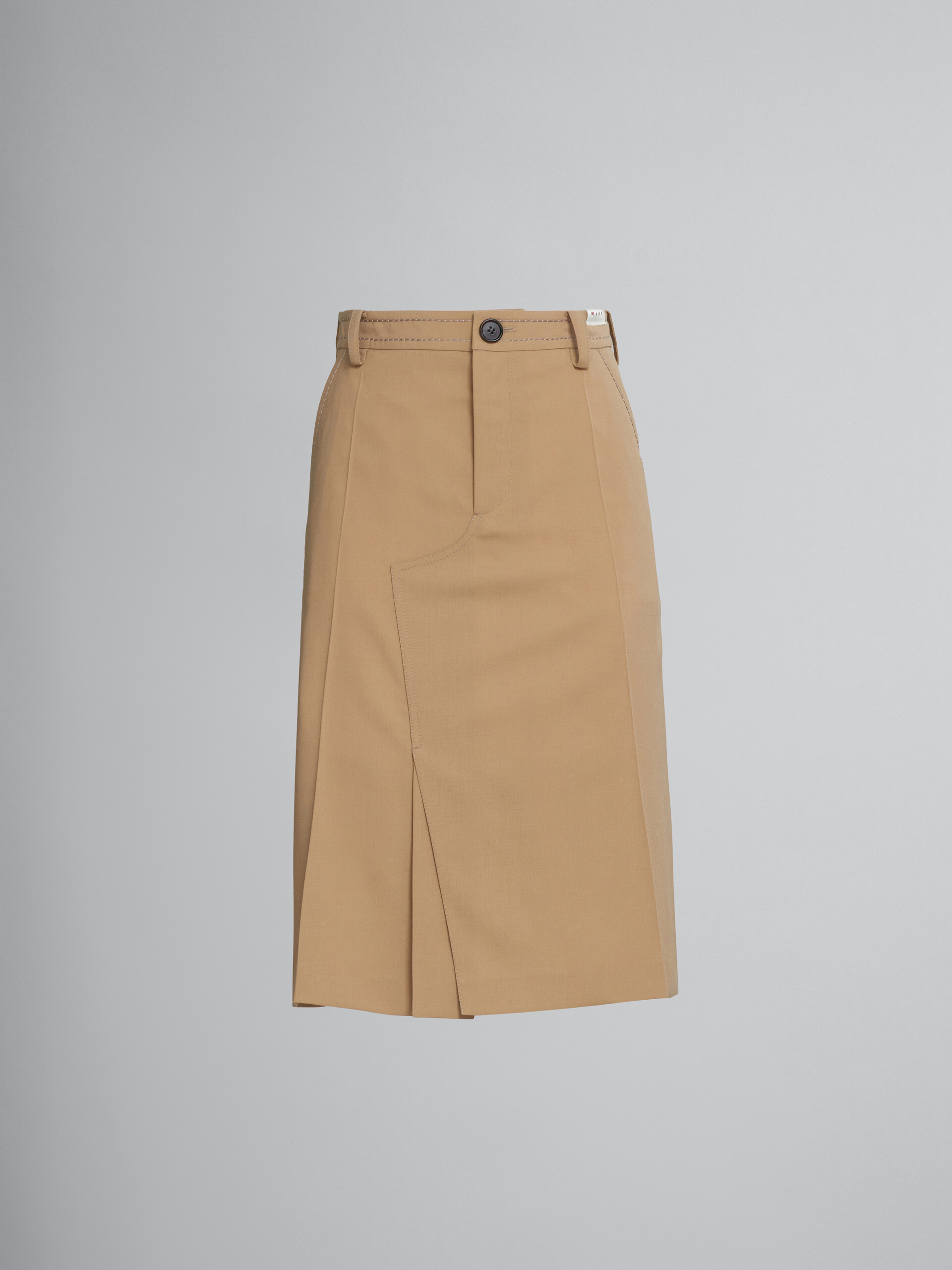 Beige tropical wool skirt - Skirts - Image 1