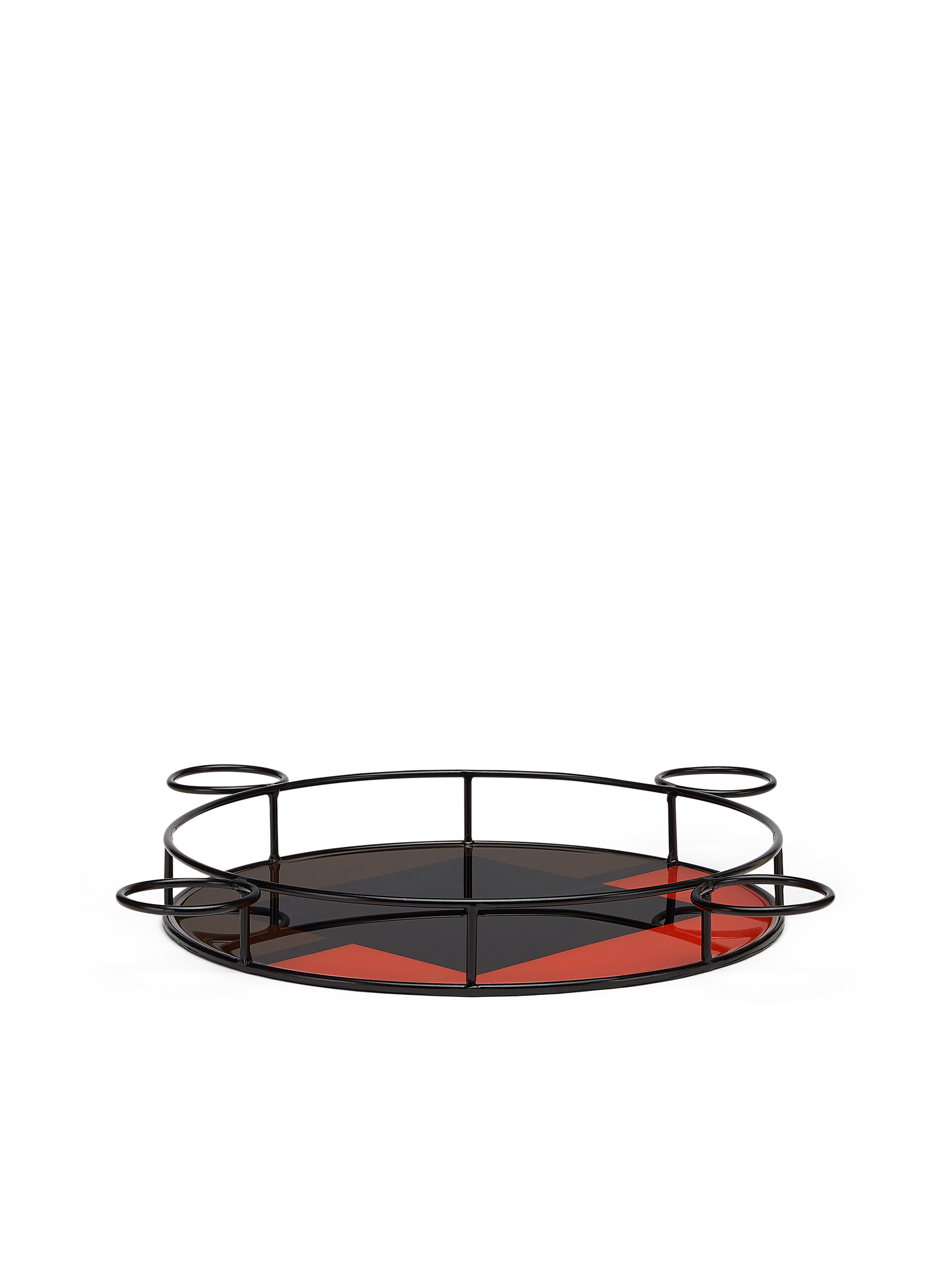 MARNI MARKET round tray in iron and red, brown and black resin - Accessories - Image 2