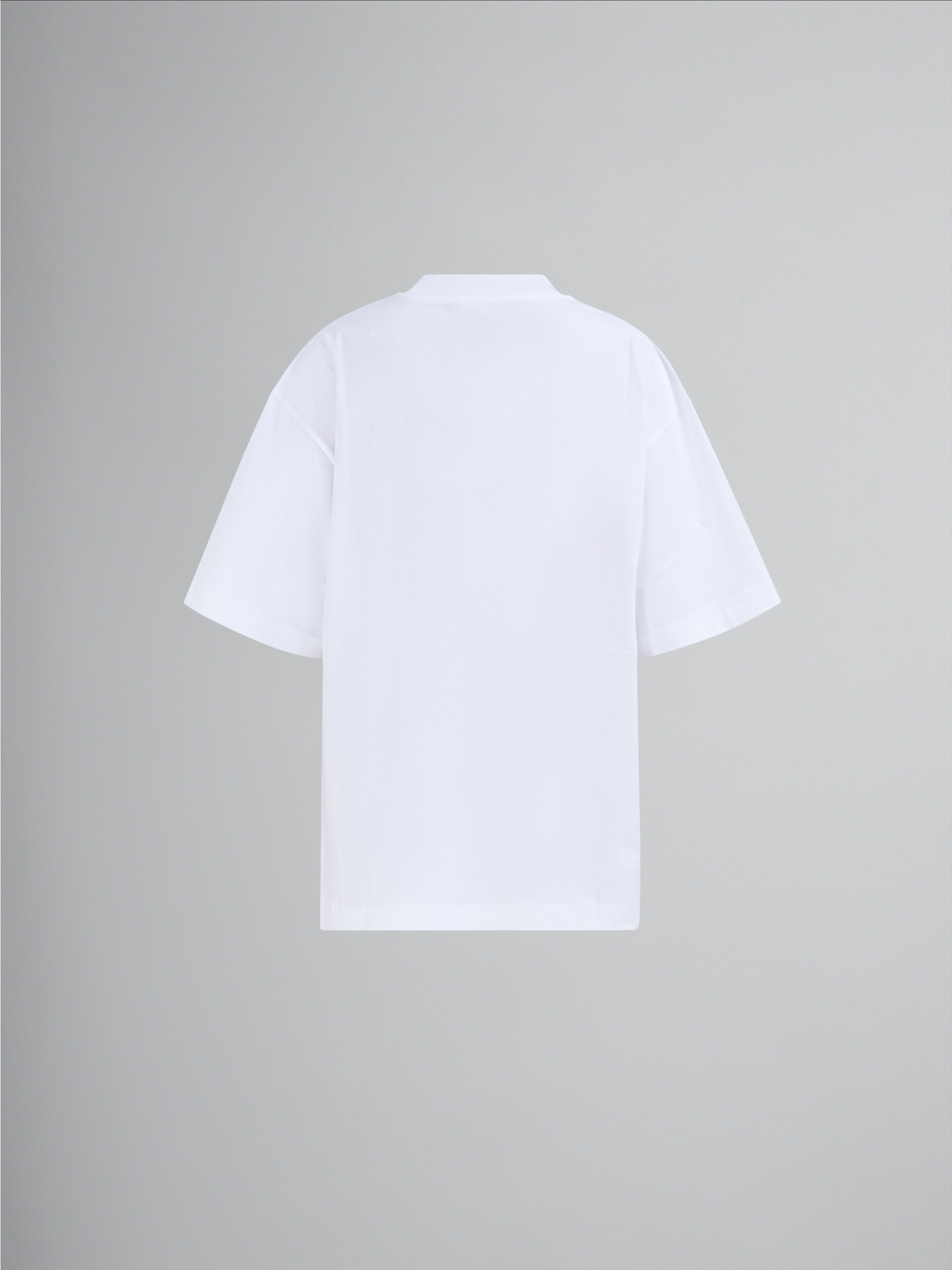 White bio-cotton T-shirt with polka dot logo - T-shirts - Image 2