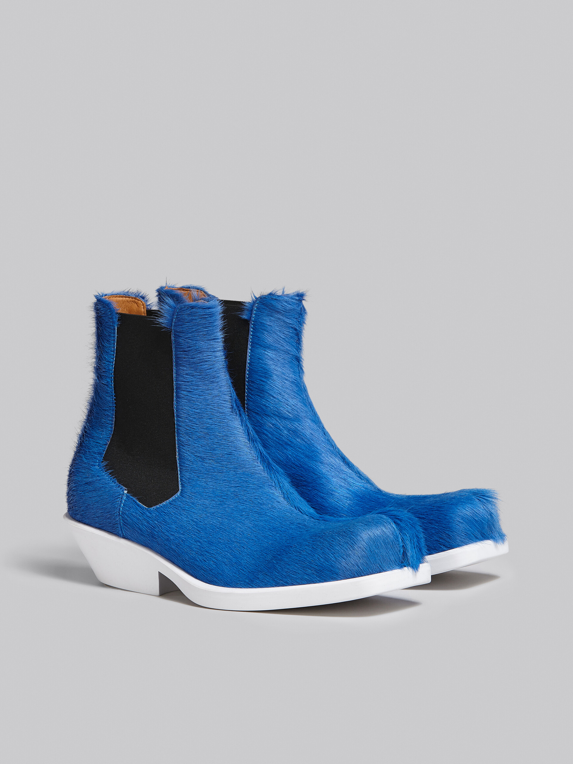 Blue long hair calfskin Chelsea boot - Boots - Image 2