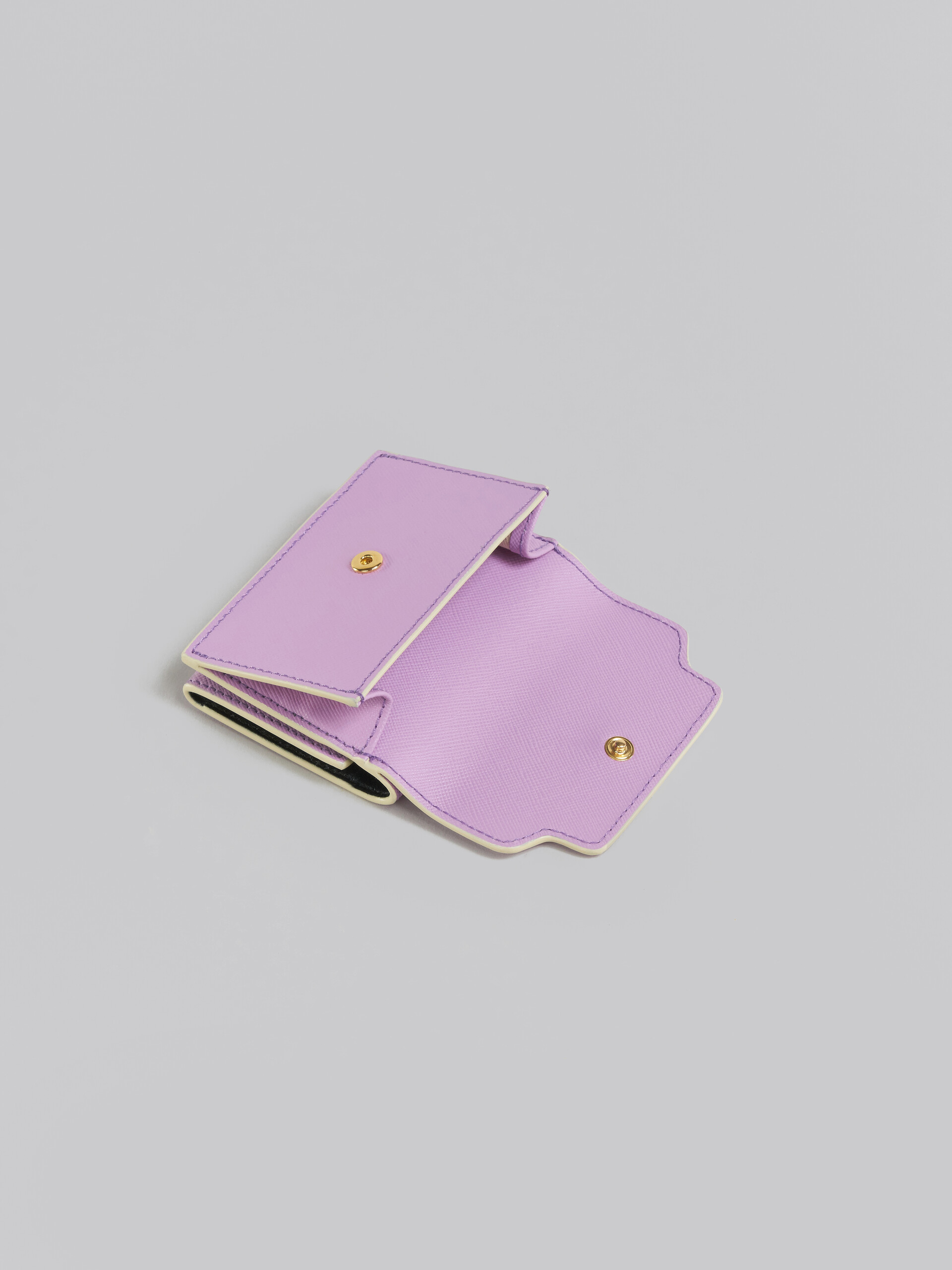 Lilac saffiano leather tri-fold wallet - Wallets - Image 5