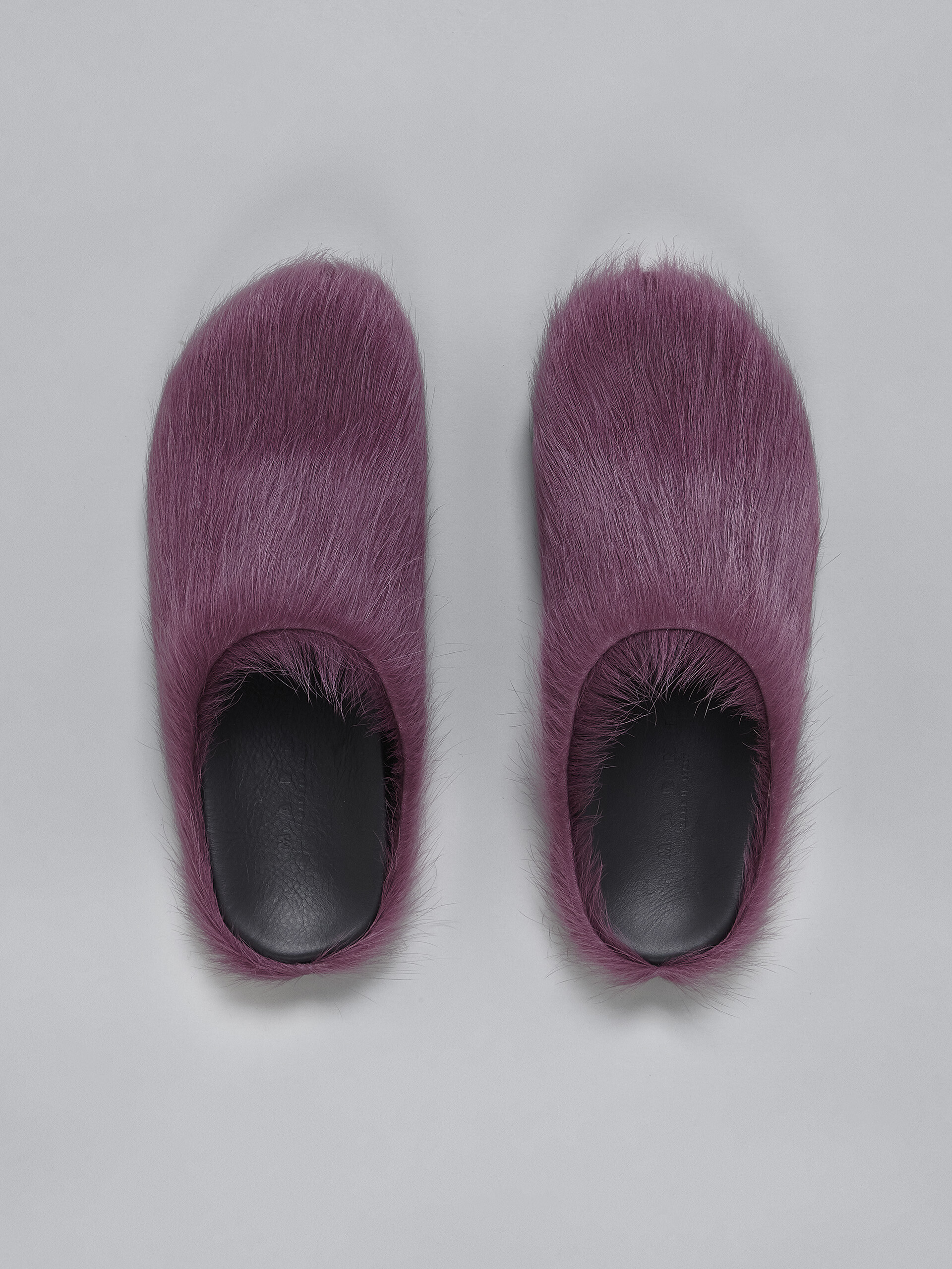 Purple long hair calfskin Fussbett sabot - Clogs - Image 4
