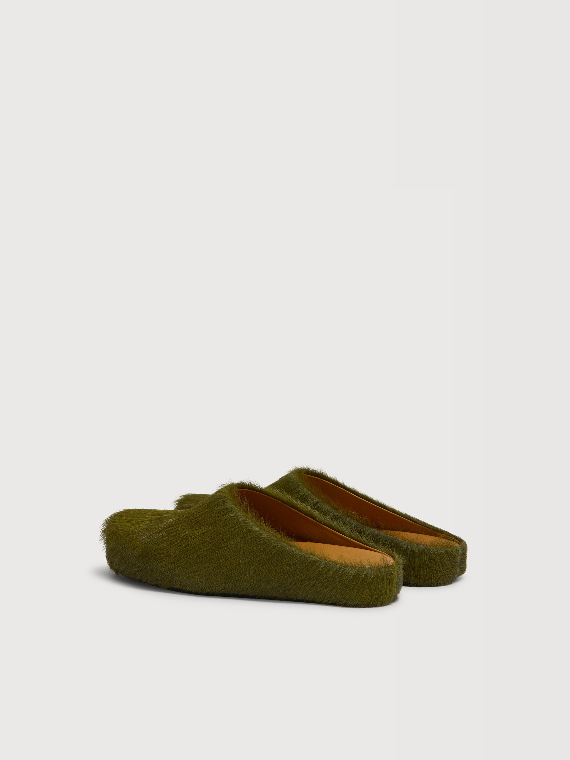 Deep blue long haircalfskin Fussbett sabot - Clogs - Image 3