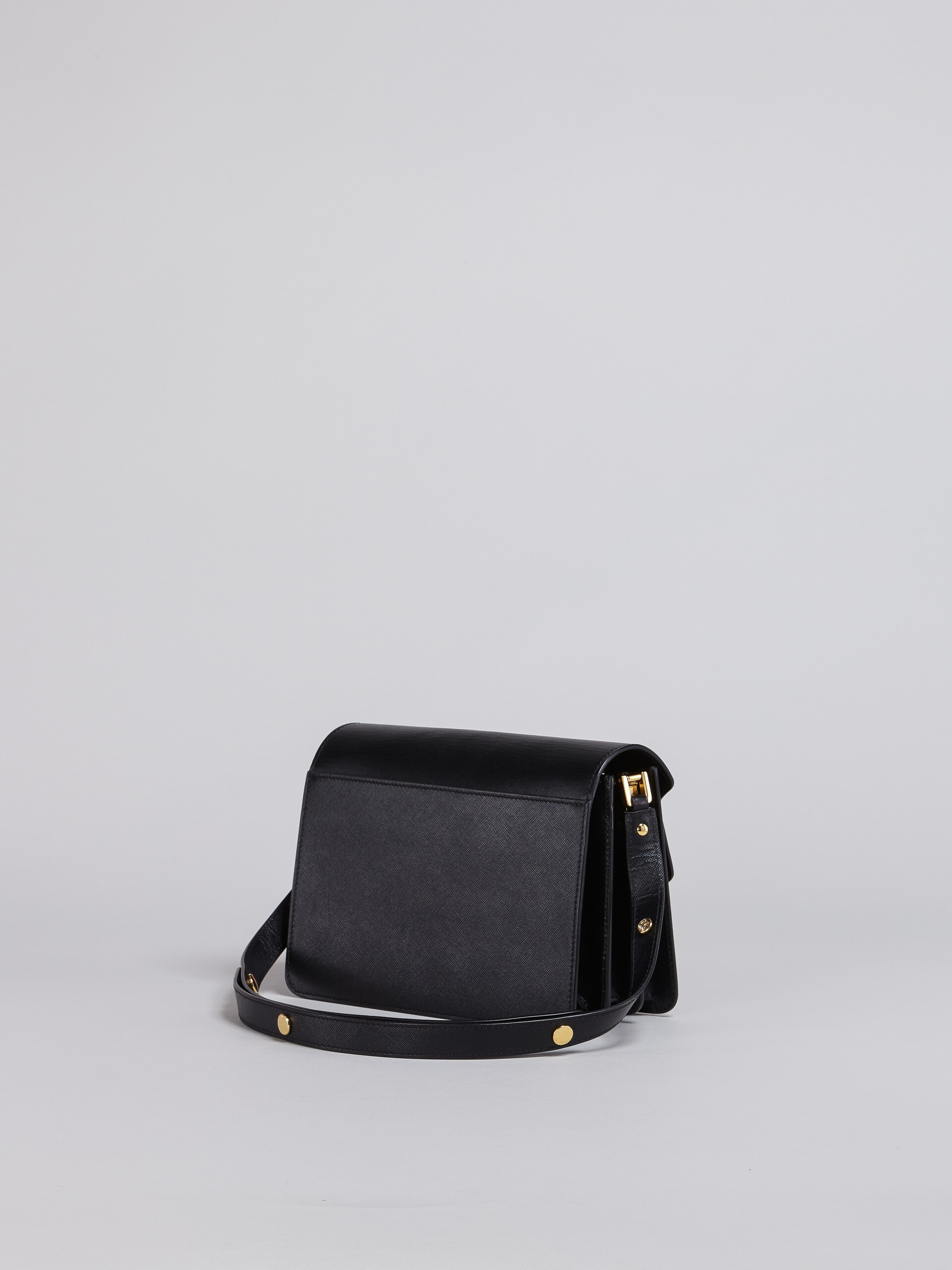 Trunk medium bag in black saffiano leather - Shoulder Bag - Image 3