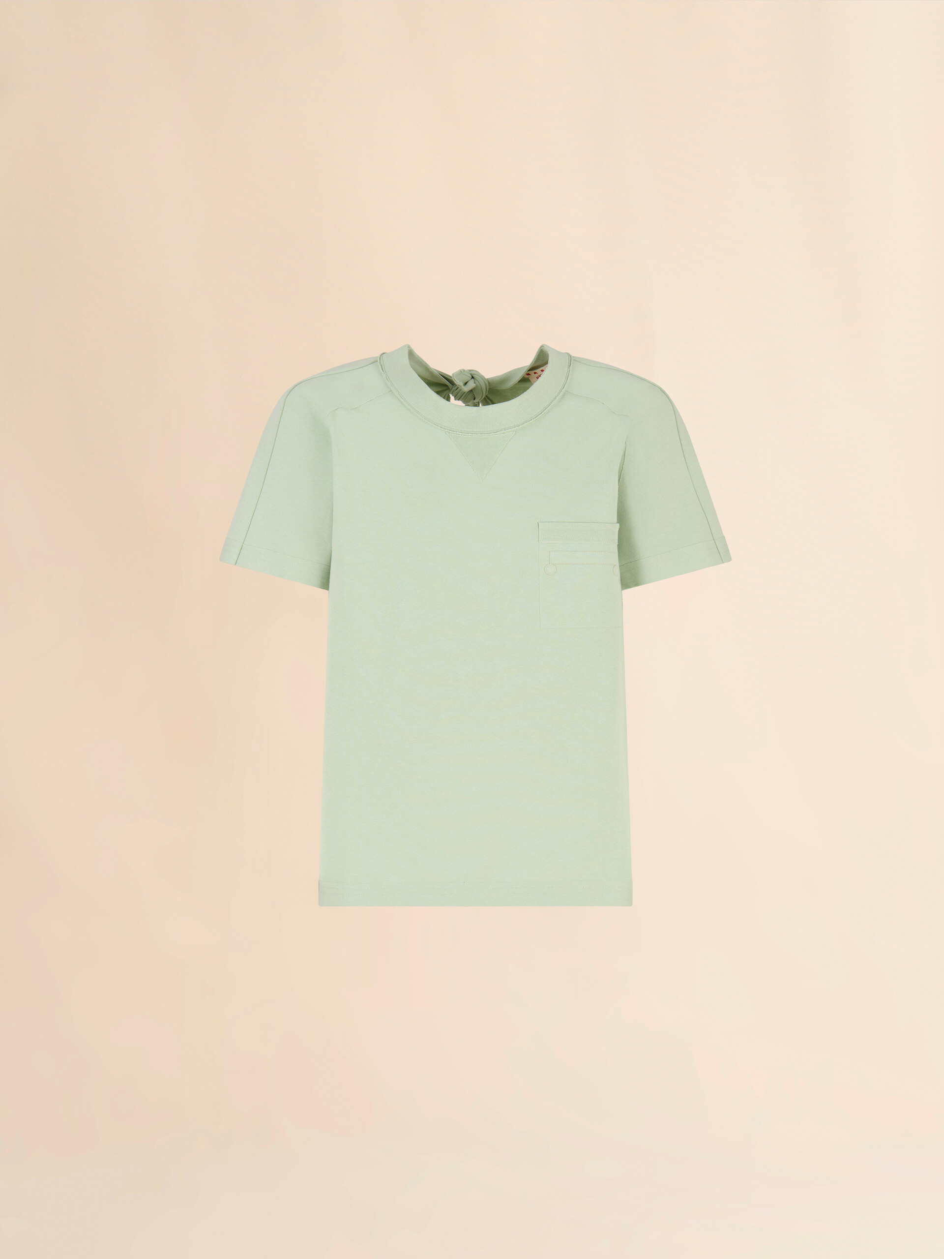 T-shirt in cotone verde con schiena scoperta e tasca Trunkaroo - Camicie - Image 1