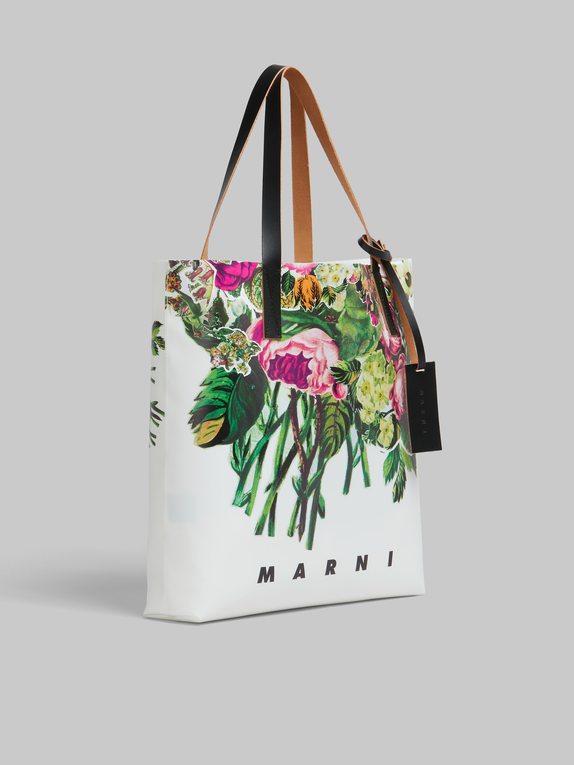 White Tribeca shopper with Mystical Bloom print - Shopping Bags - Image 5