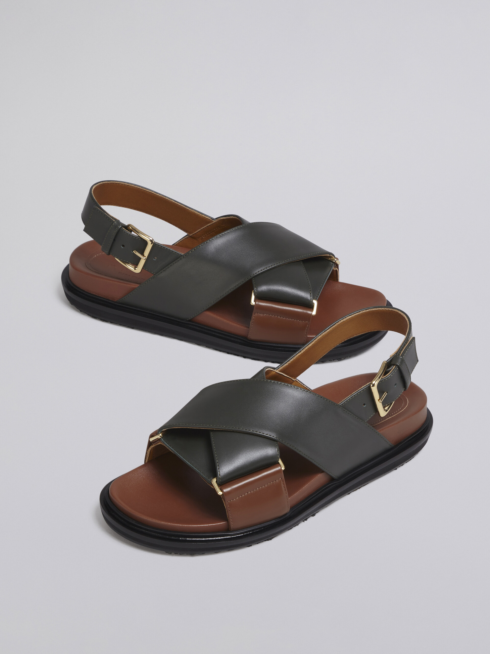 Black and brown leather Fussbett - Sandals - Image 5