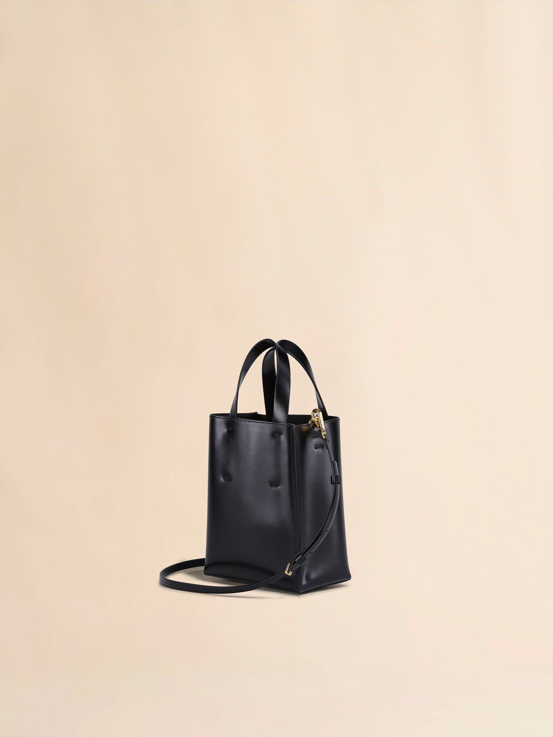 Zweifarbige MUSEO Tasche aus glänzendem Kalbsleder mit Schulterriemen - Shopper - Image 3