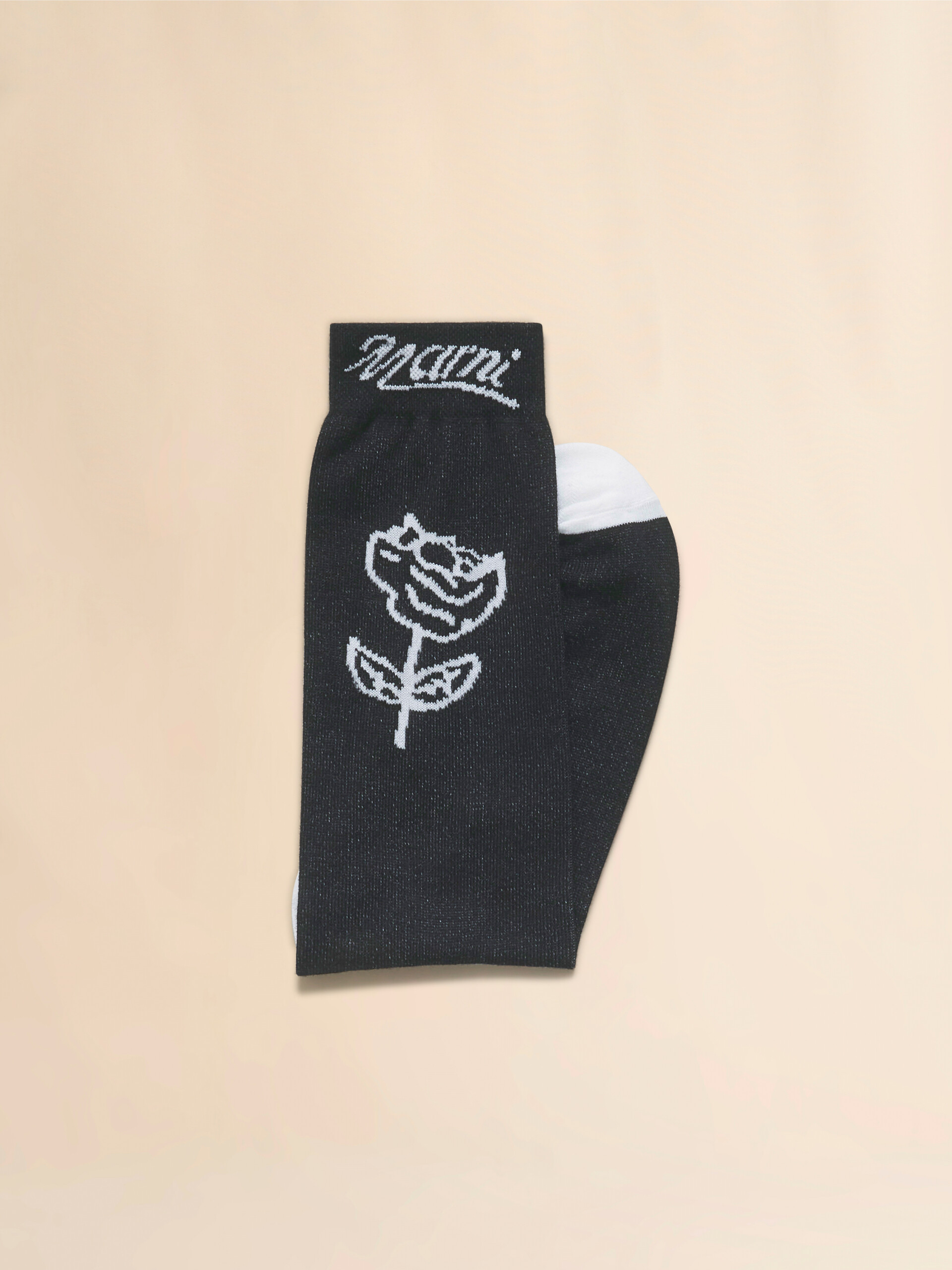 Light blue cotton socks with rose detail - Socks - Image 2