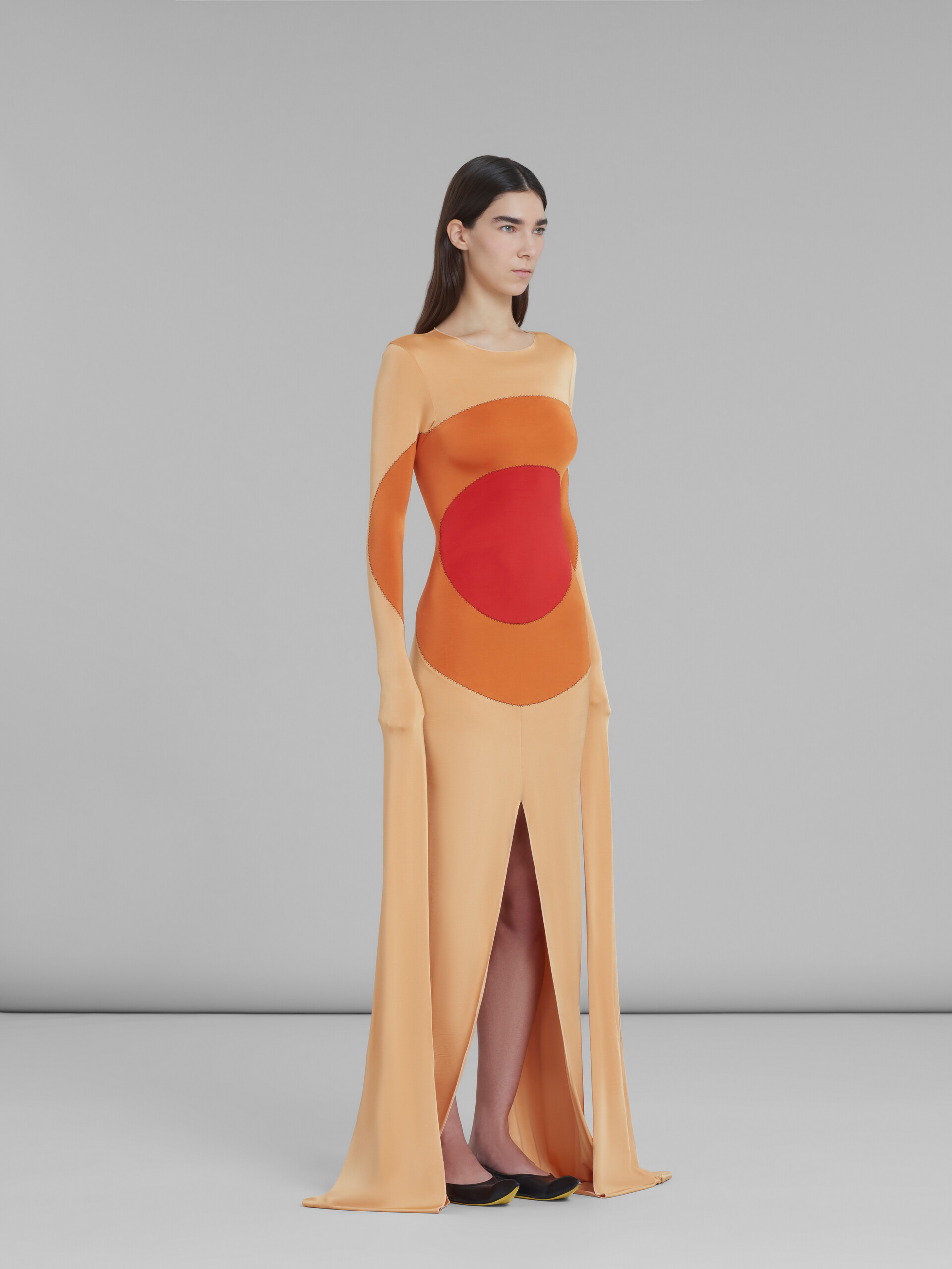 Orange jersey bodycon dress with intarsia - Dresses - Image 6