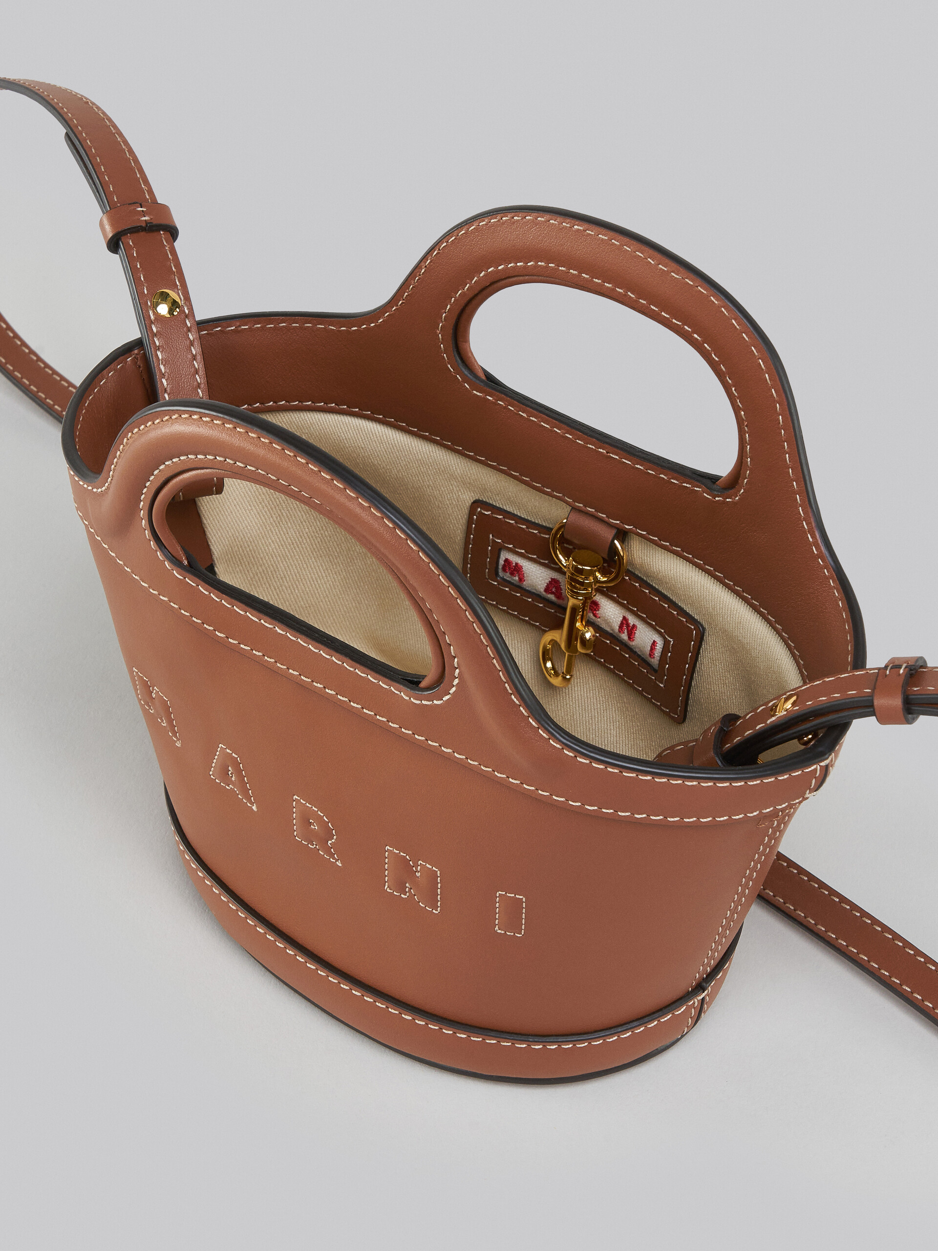 Tropicalia Micro Bag in brown leather - Handbag - Image 4