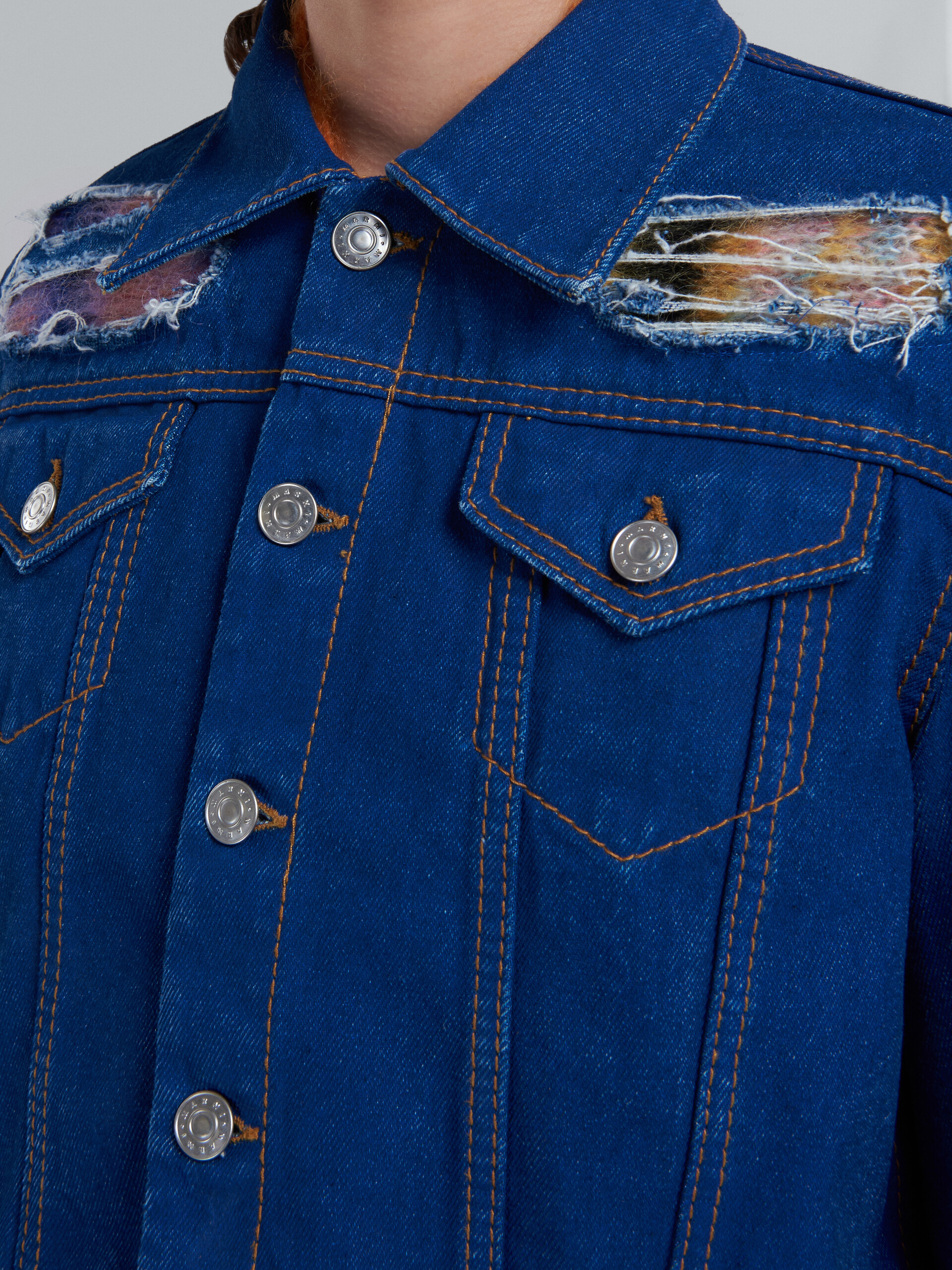 Blue denim and mohair jacket - Jackets - Image 5