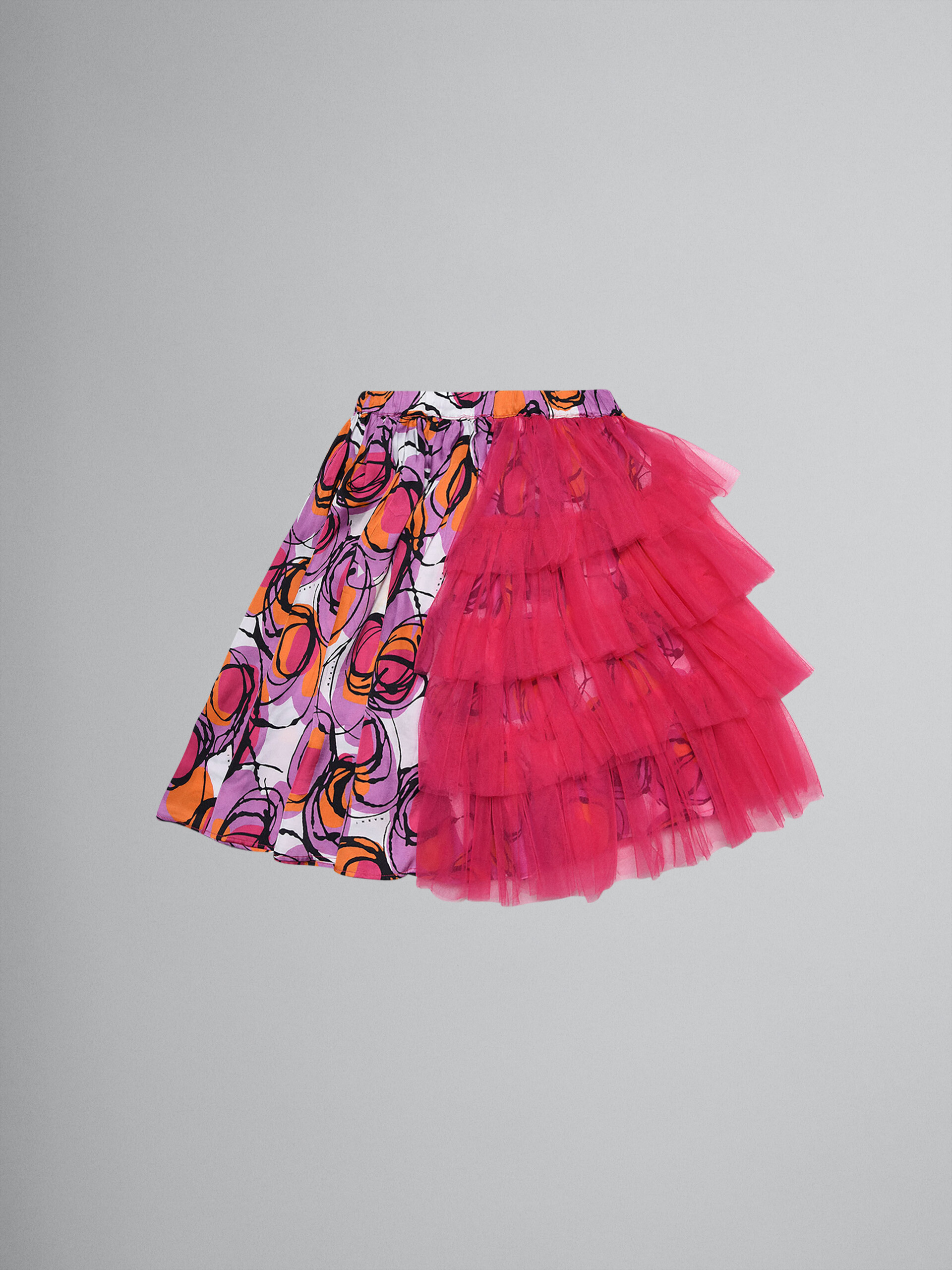 Falda de satén de viscosa y tul con estampado Bubble - Faldas - Image 2