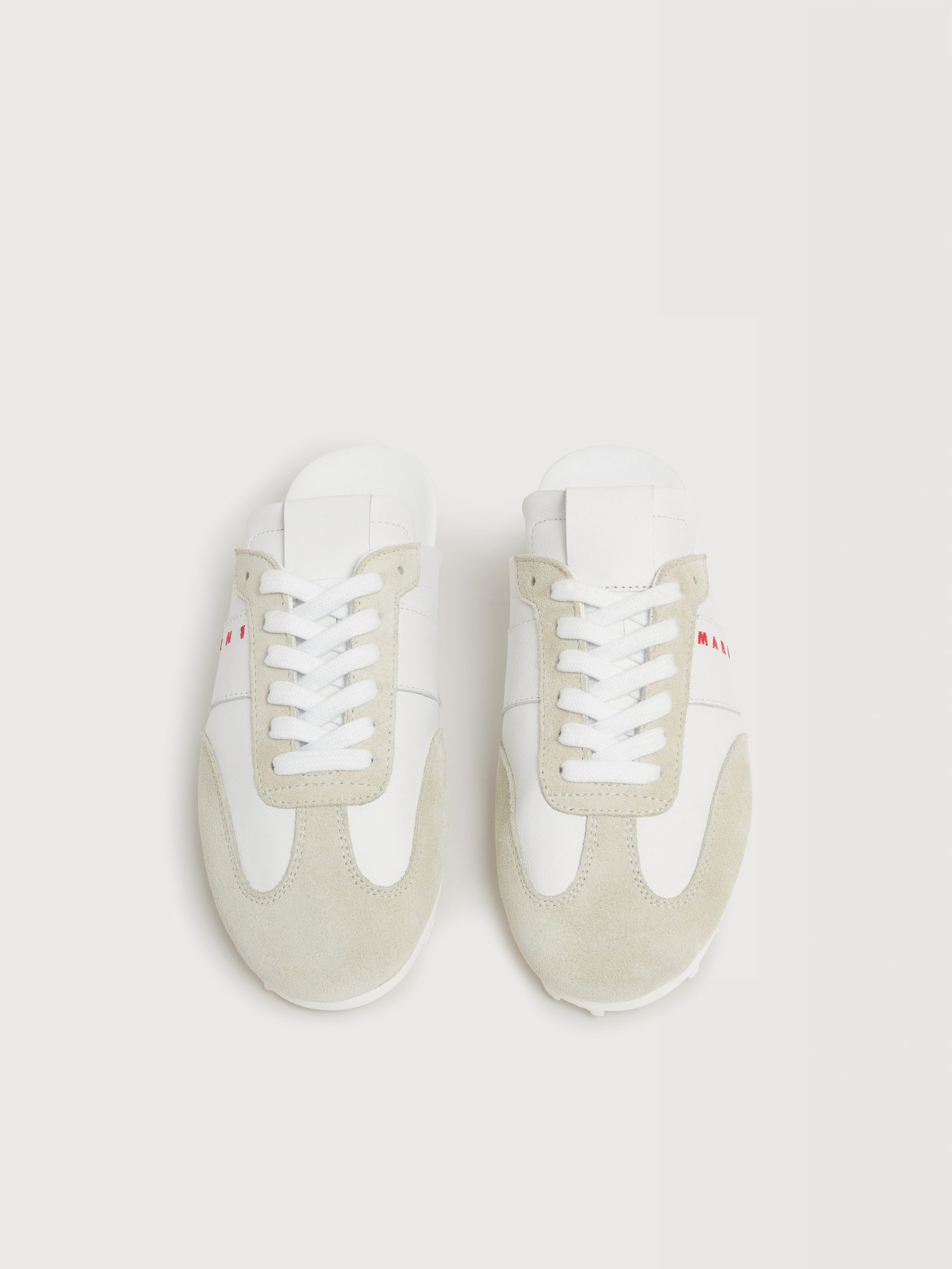 White nappa leather and suede Softy Soccer slip-on sneaker - Sneakers - Image 4