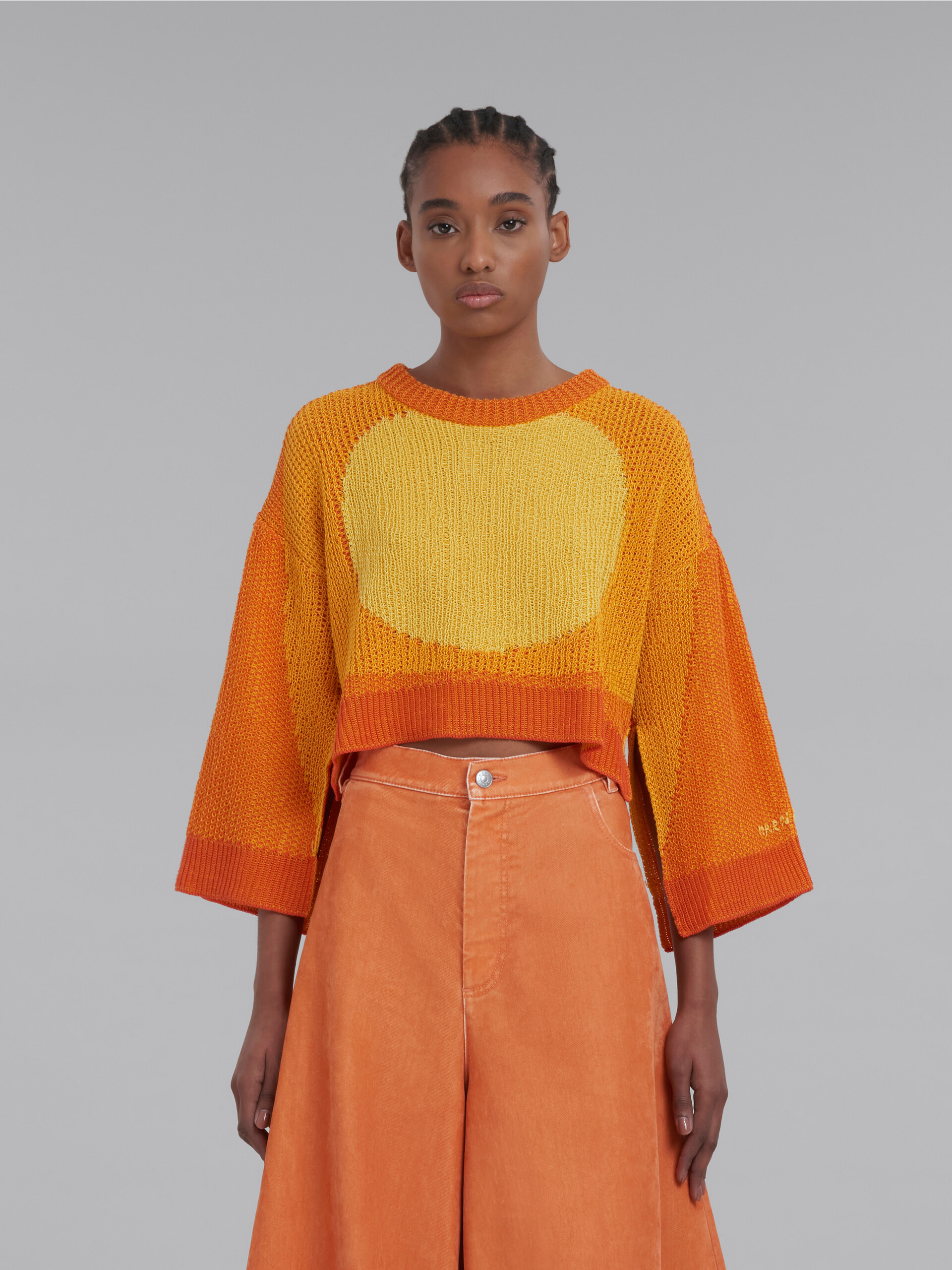 Orange jumper with kimono sleeves - Pullovers - Image 2
