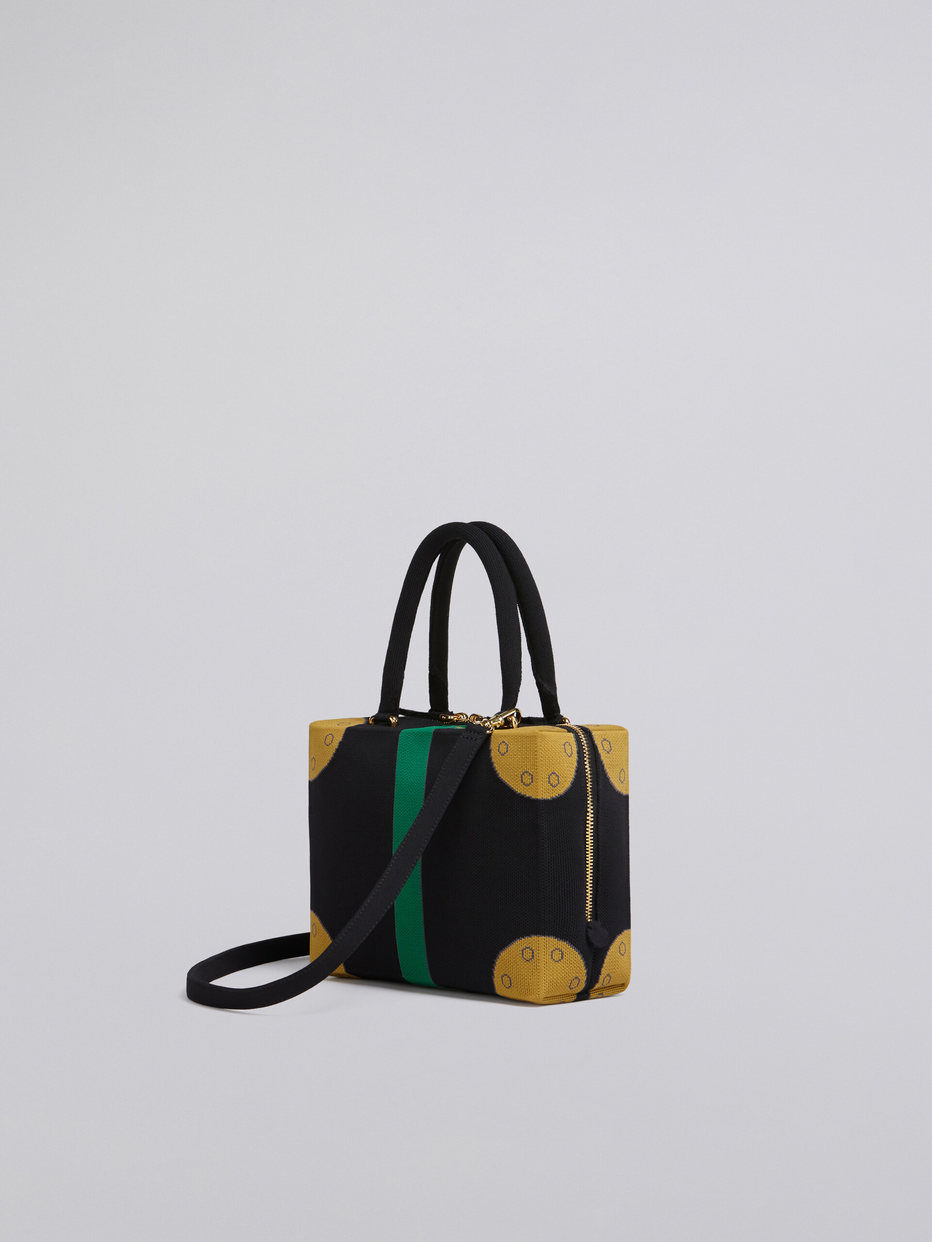 CUBIC bag in black trompe-l'œil jacquard - Handbag - Image 3
