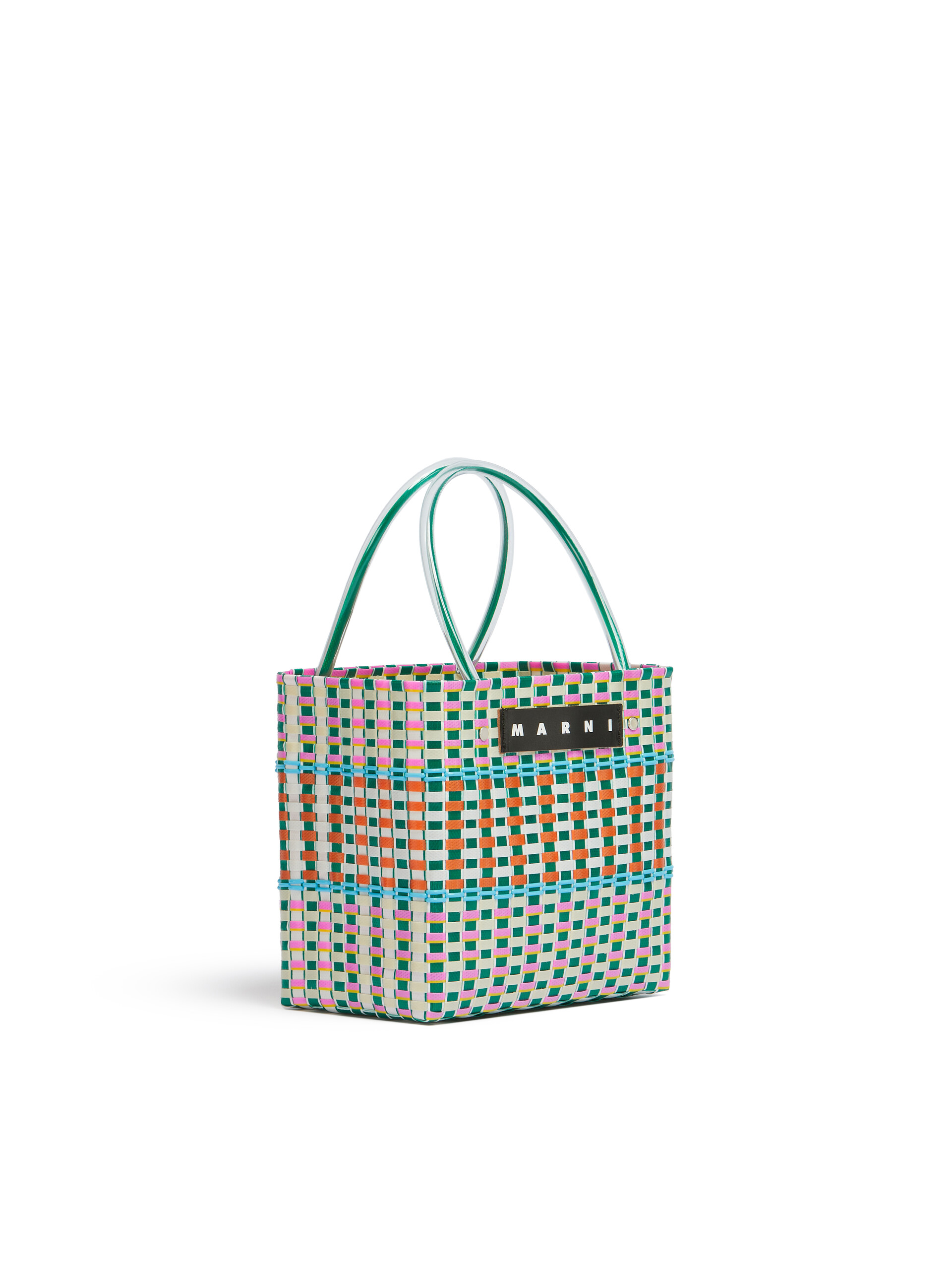 Green maxi stripe MARNI MARKET MINI BASKET Bag - Shopping Bags - Image 2