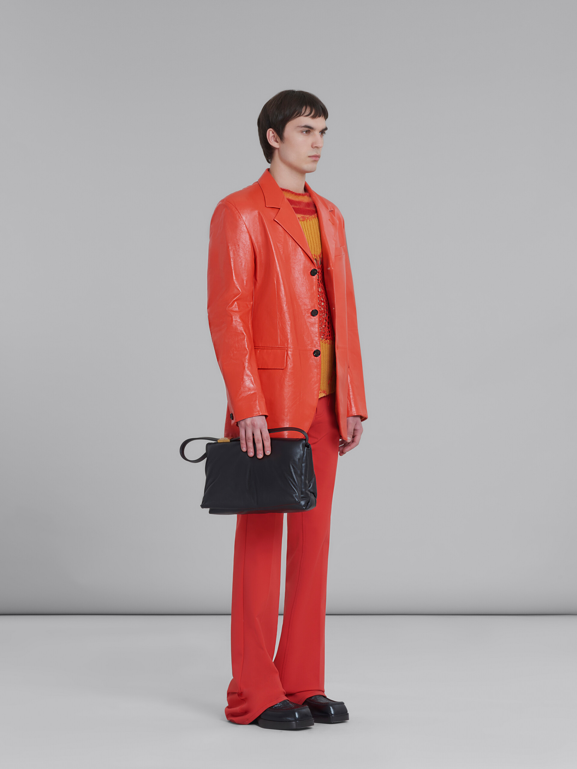 Roter einreihiger Blazer aus ultraleichtem Naplak-Leder - Jacken - Image 6