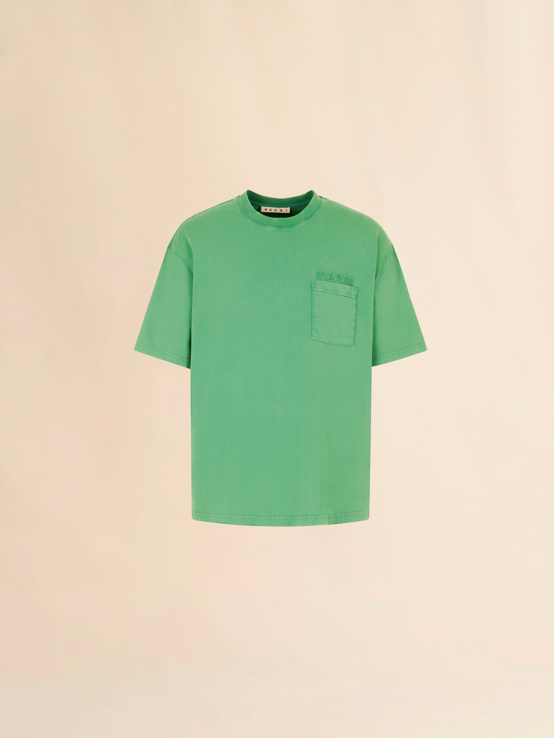 Camiseta de algodón verde con aplique de Marni - Camisas - Image 1