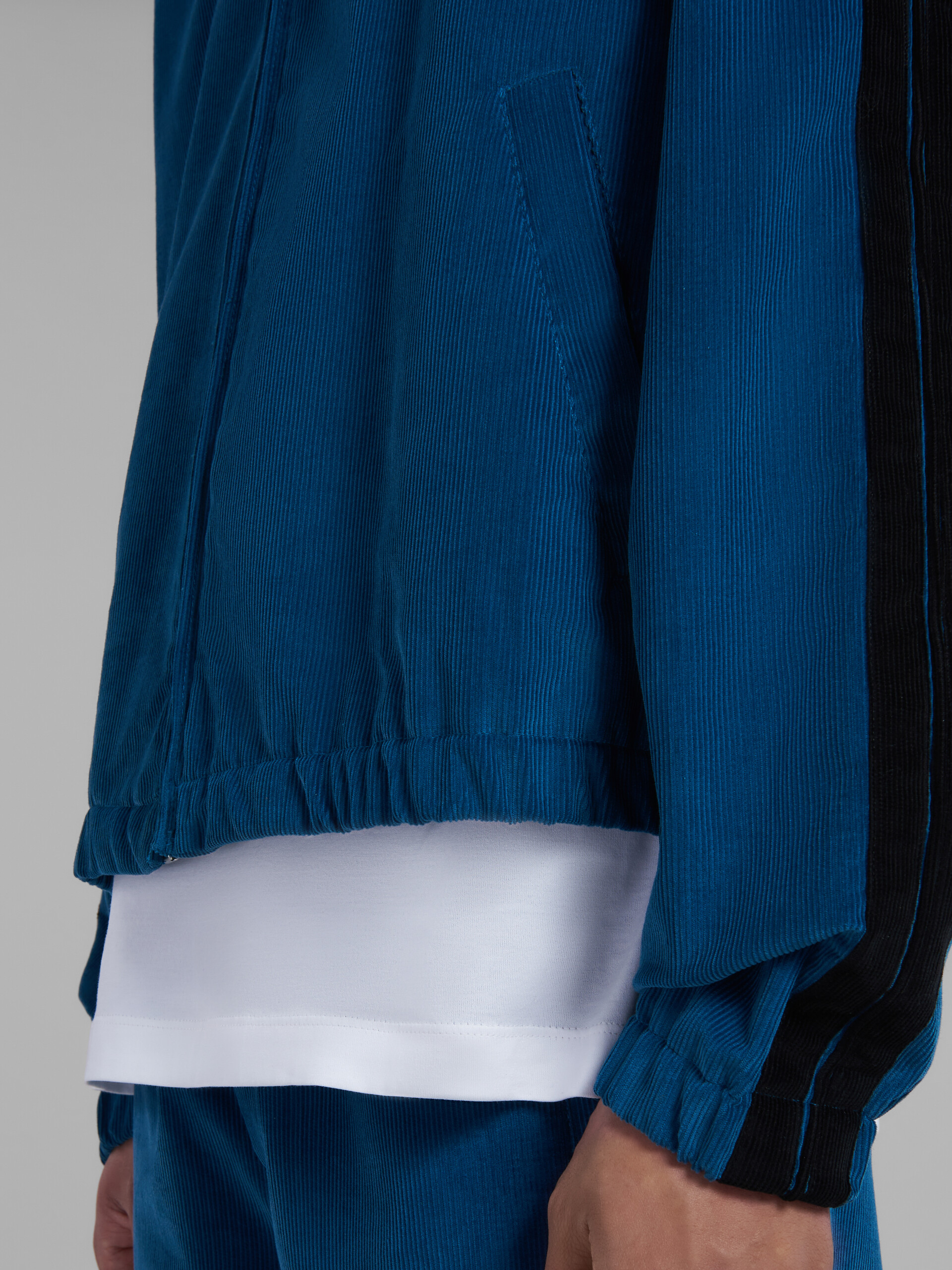 Blue corduroy jacket with side bands - Jackets - Image 5
