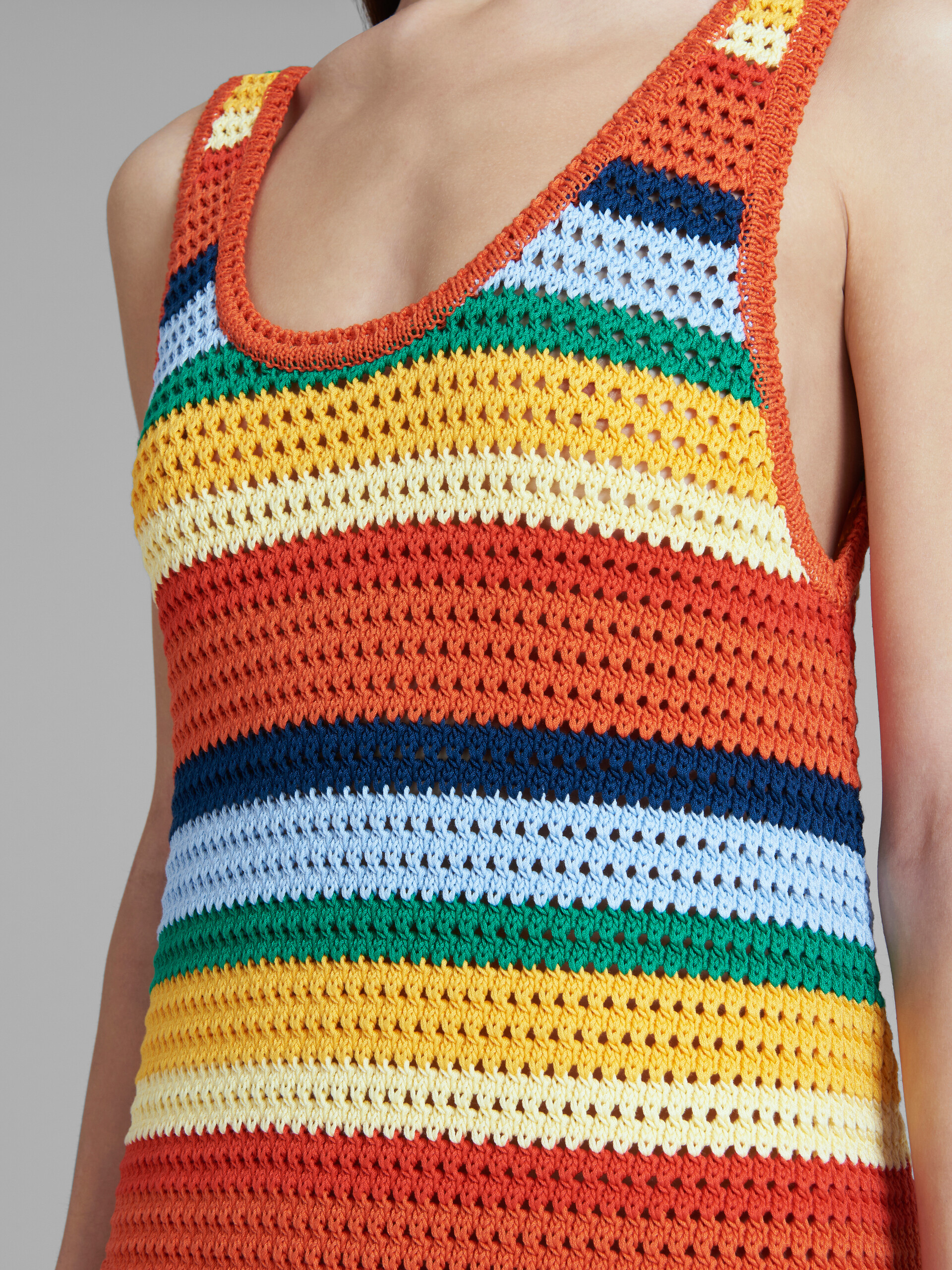 Marni x No Vacancy Inn - Multicolour short cotton-knit dress - Dresses - Image 5