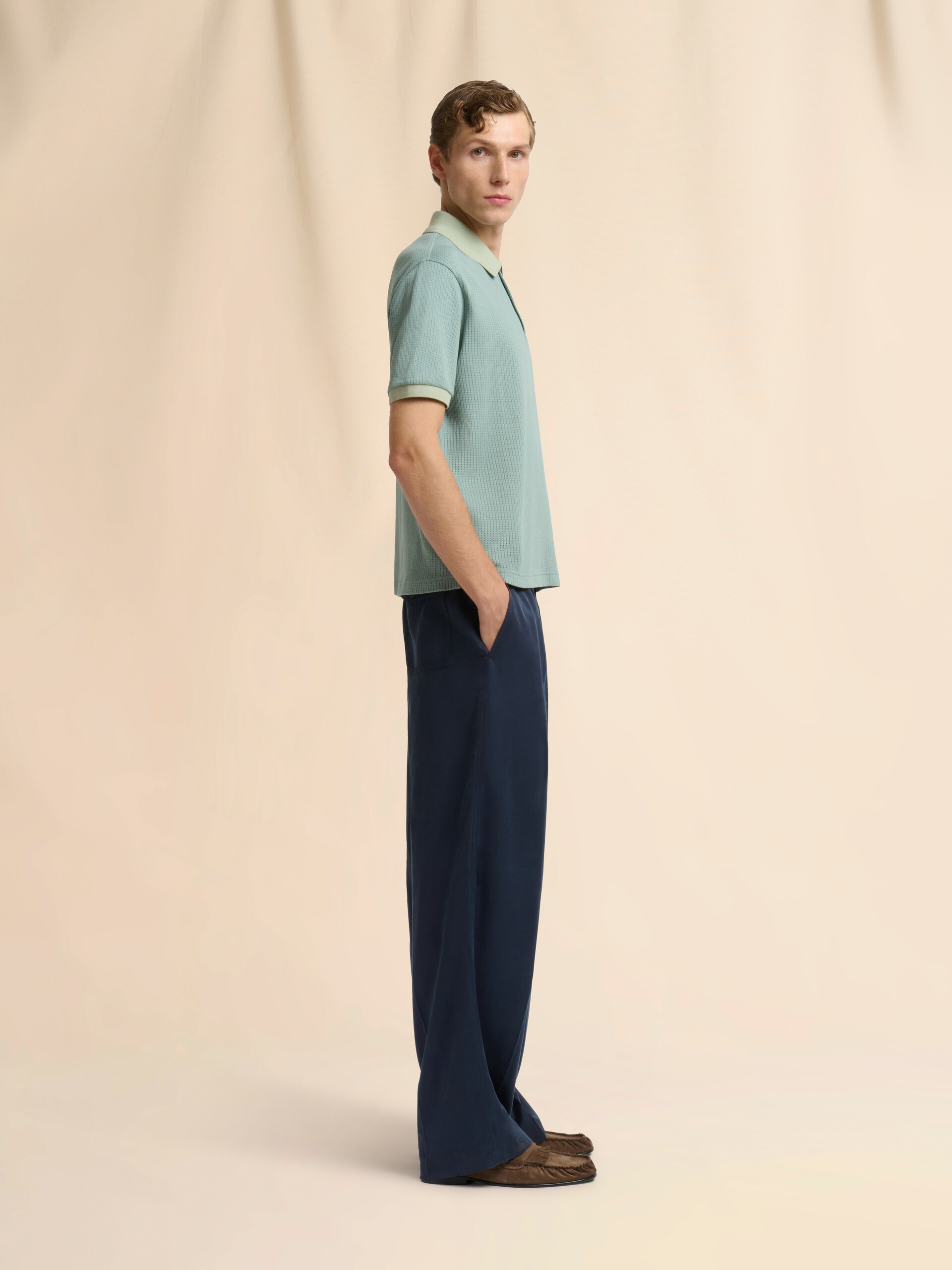 イエロー ジャカードモチーフのインターロックポロシャツ - シャツ - Image 5