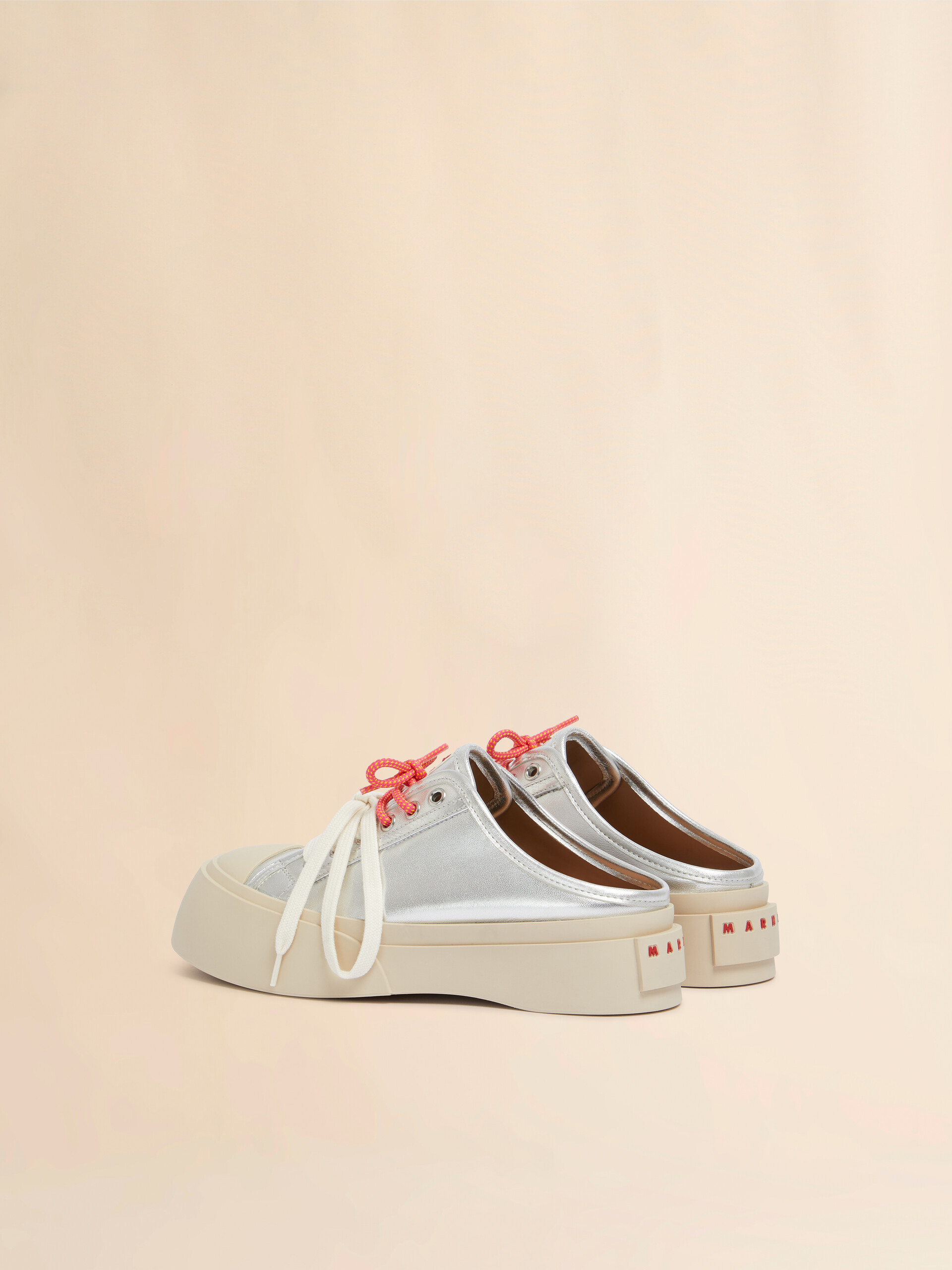 Silver leather Pablo lace-up sabot - Sneakers - Image 3