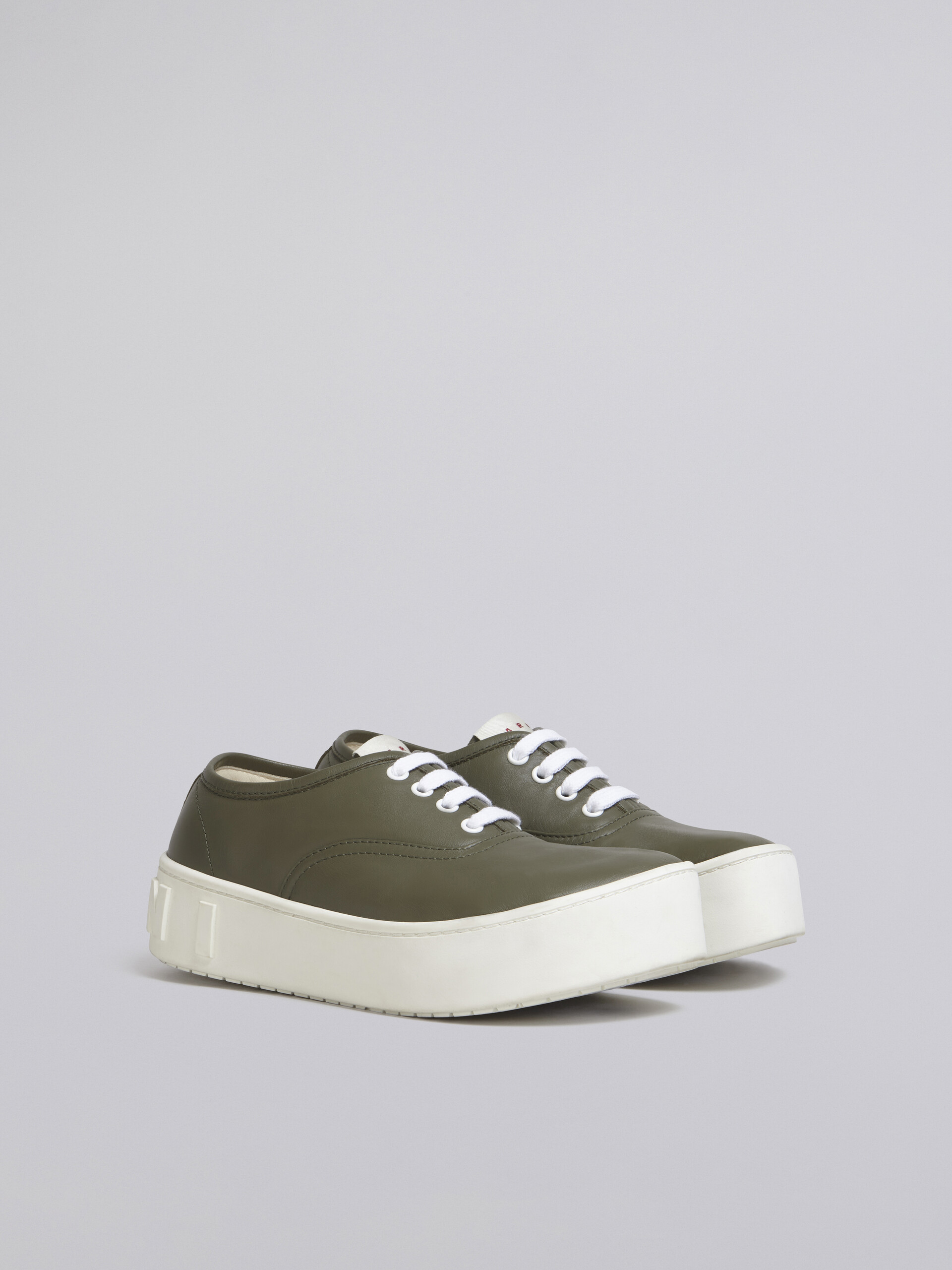 Green smooth calfskin sneaker with raised maxi Marni logo - Sneakers - Image 2