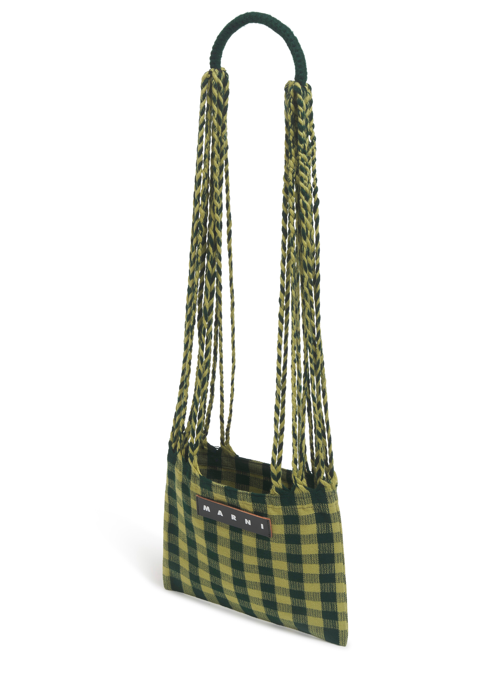 ホワイト MARNI MARKET CROSS CHECKERBORAD HAMMOCK BAG - ショッピングバッグ - Image 4