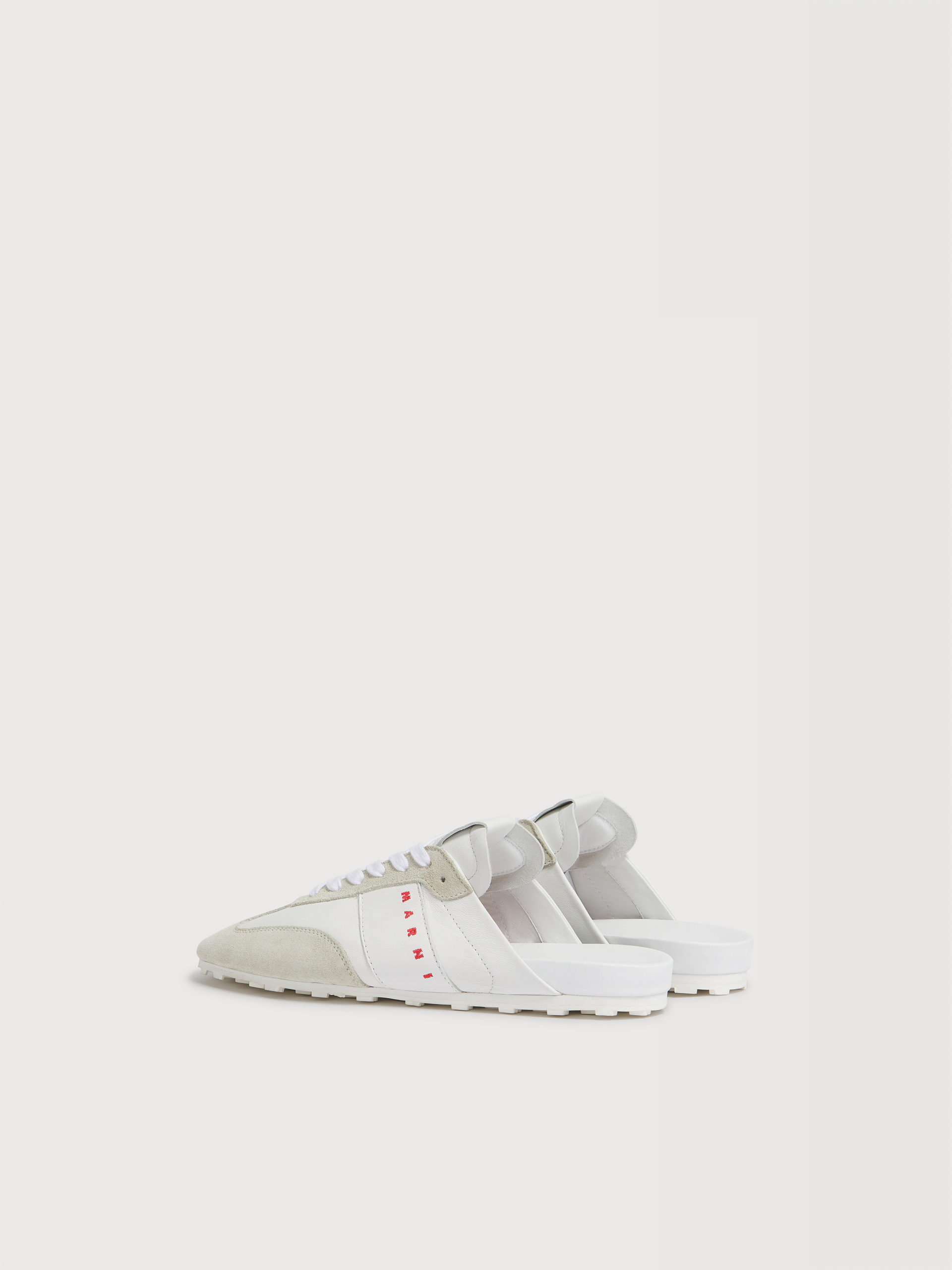 White nappa leather and suede Softy Soccer slip-on sneaker - Sneakers - Image 3