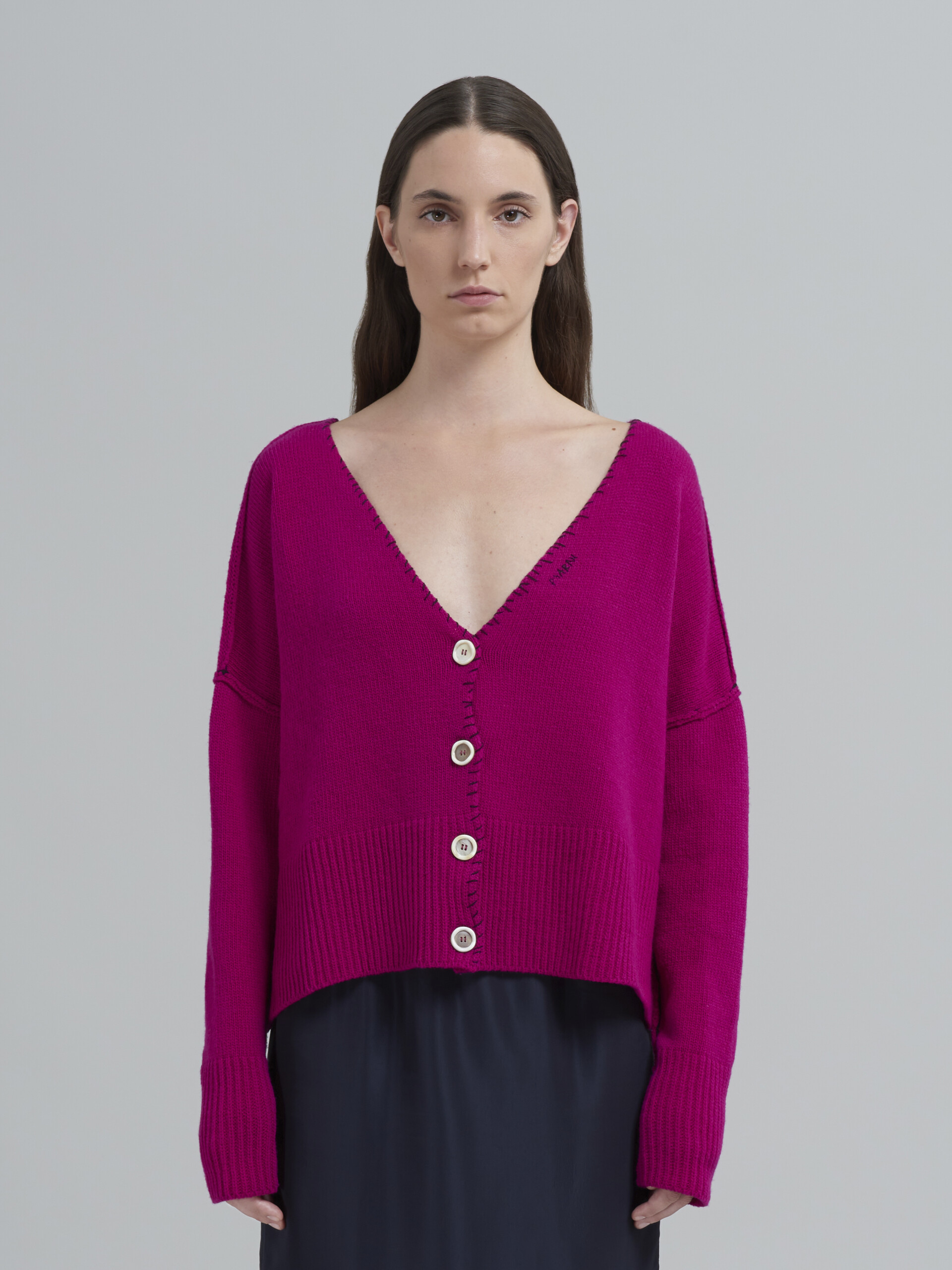 Pink soft Shetland wool cardigan - Pullovers - Image 2