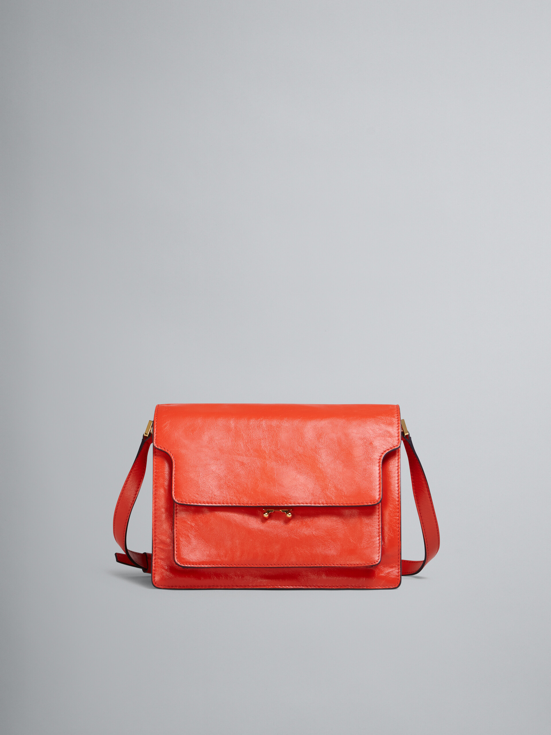 TRUNK SOFT large bag in orange leather - Shoulder Bag - Image 1