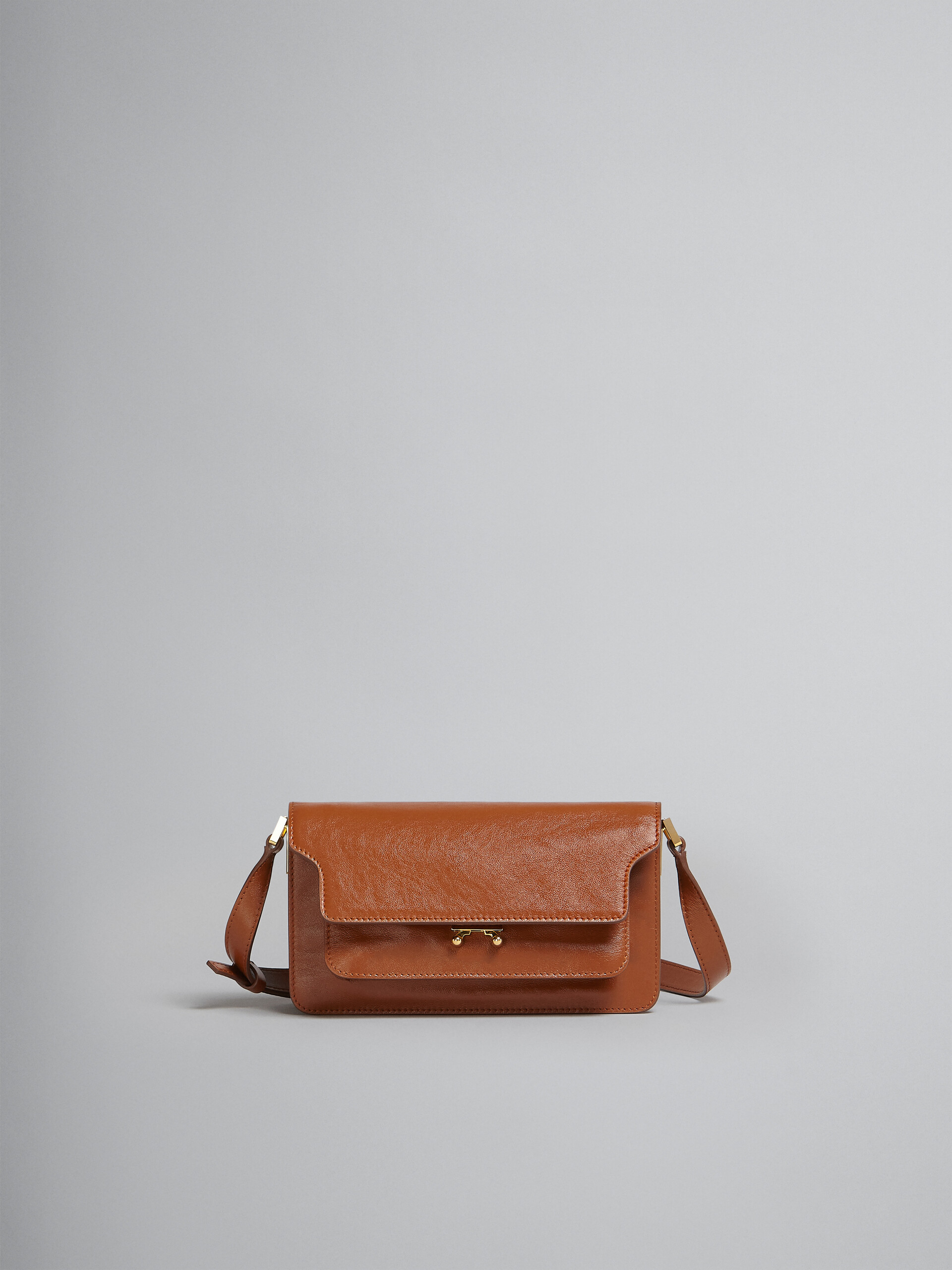 Trunk Soft Bag E/W in brown leather - Shoulder Bags - Image 1