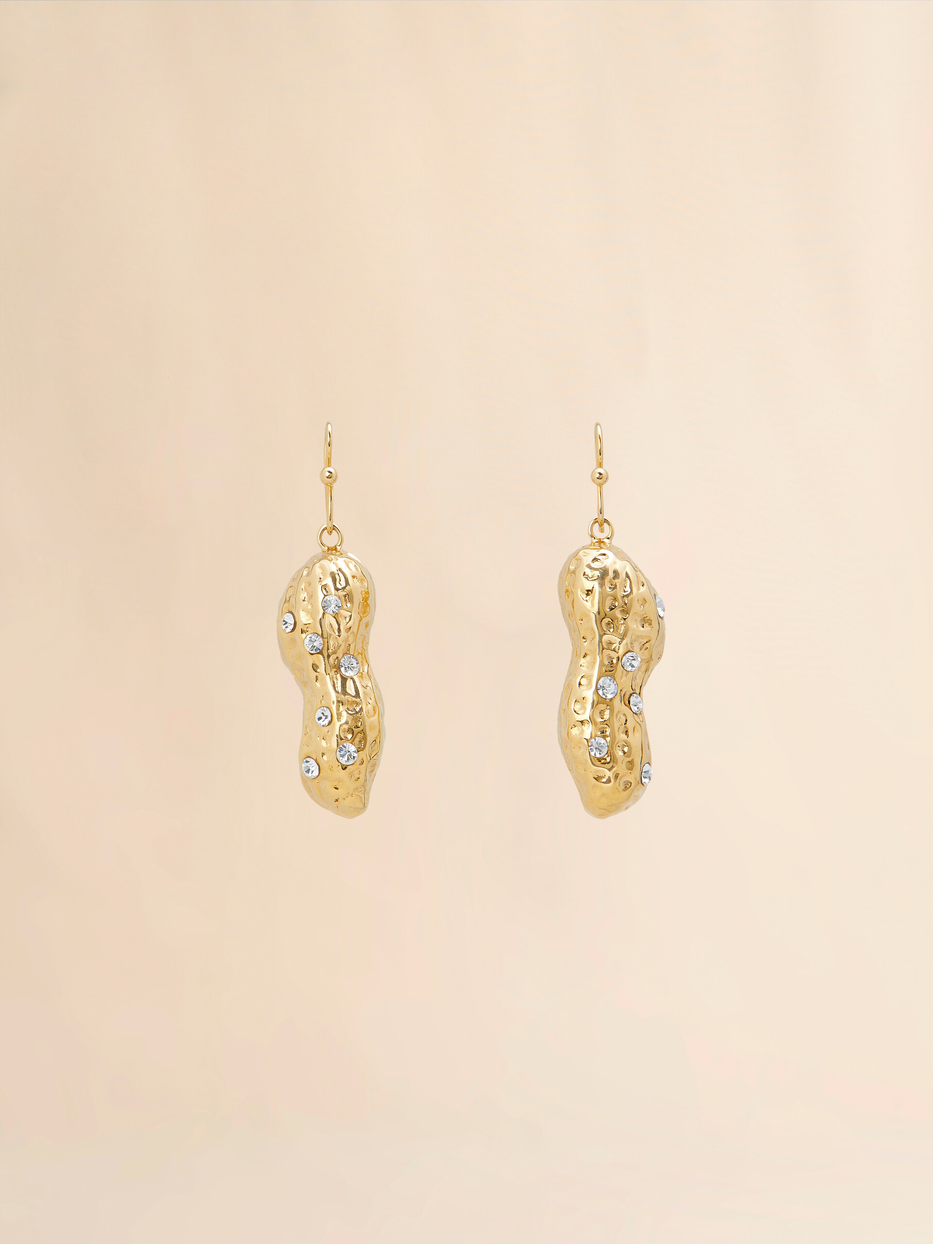 Gold peanut drop earrings - Earrings - Image 1