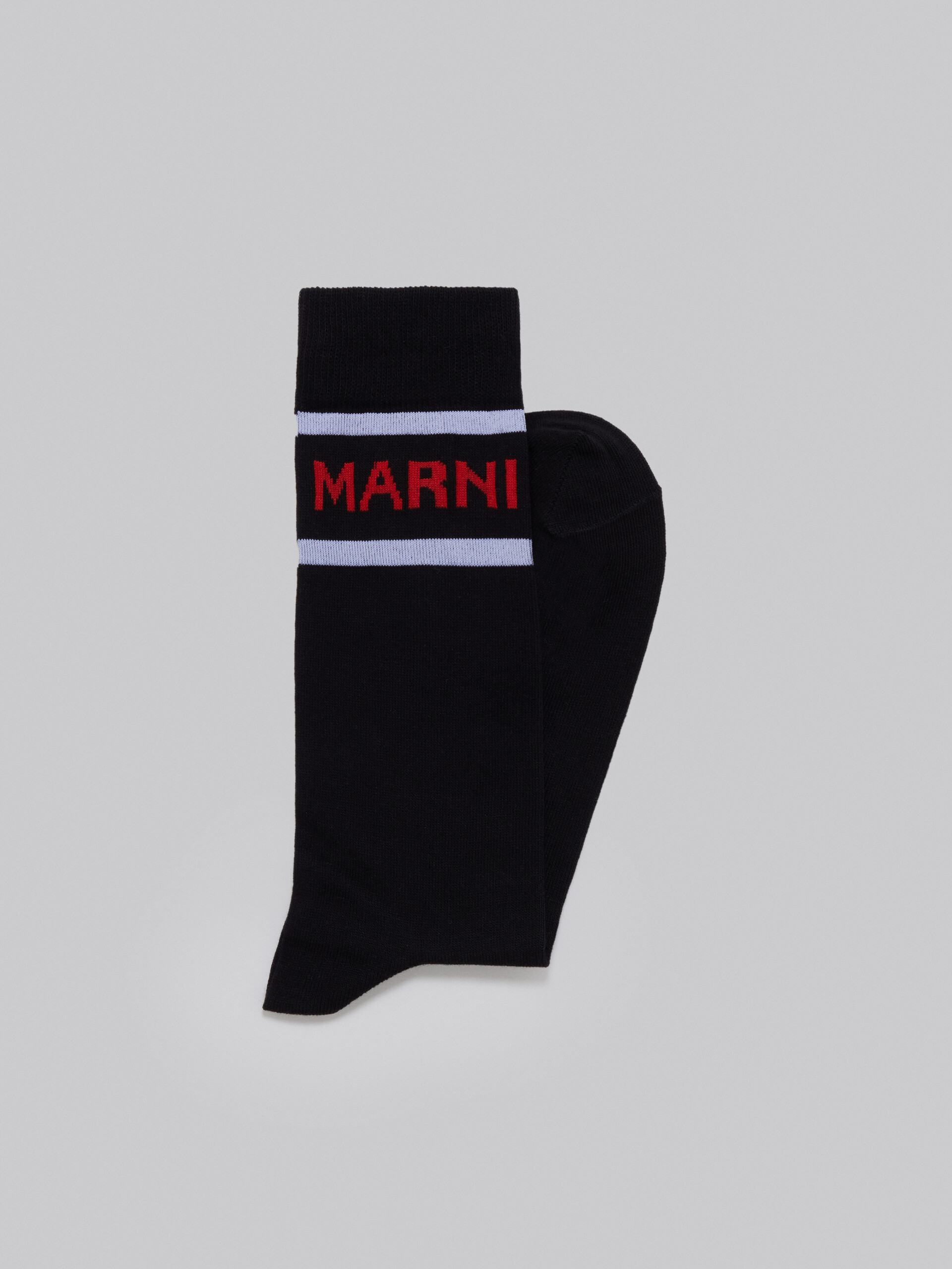 Black cotton socks with logo - Socks - Image 2