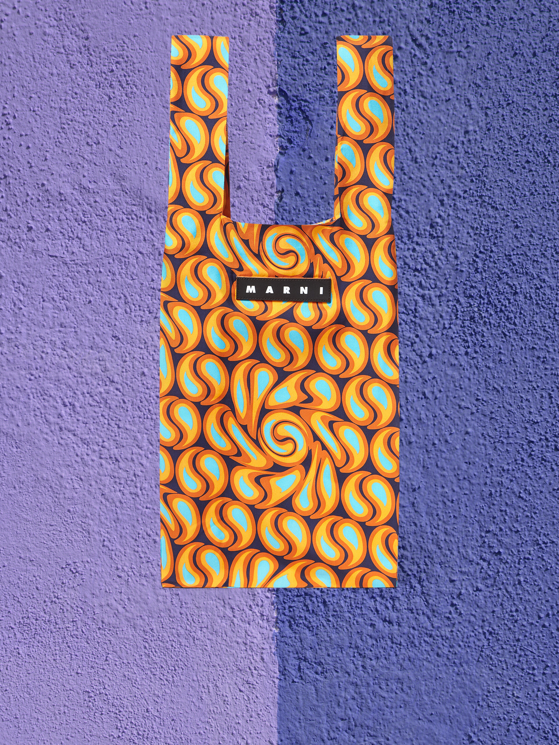 MARNI MARKET silk shopping bag with abstract print - Bags - Image 1