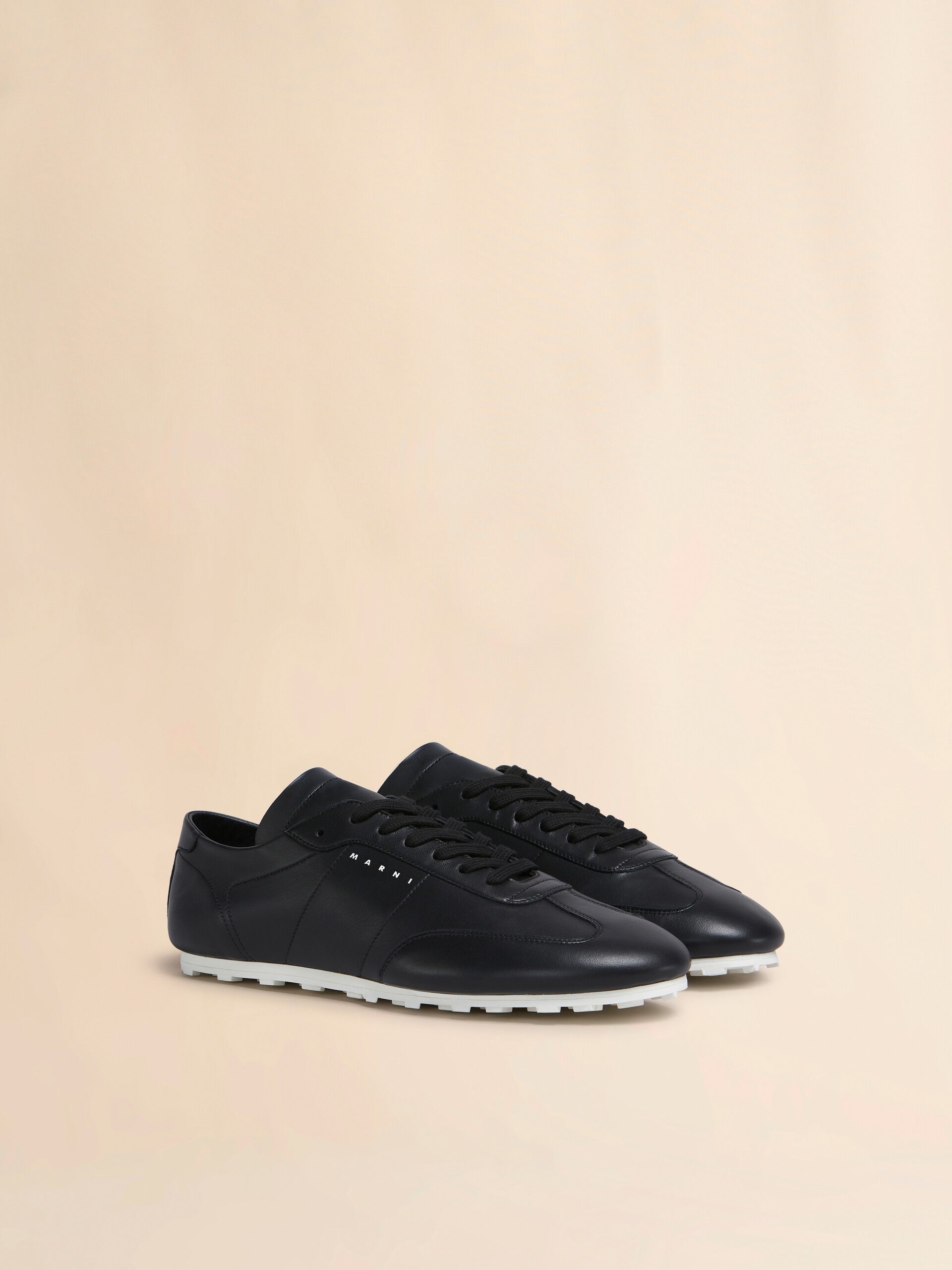 Black nappa leather Softy Soccer sneaker - Sneakers - Image 2