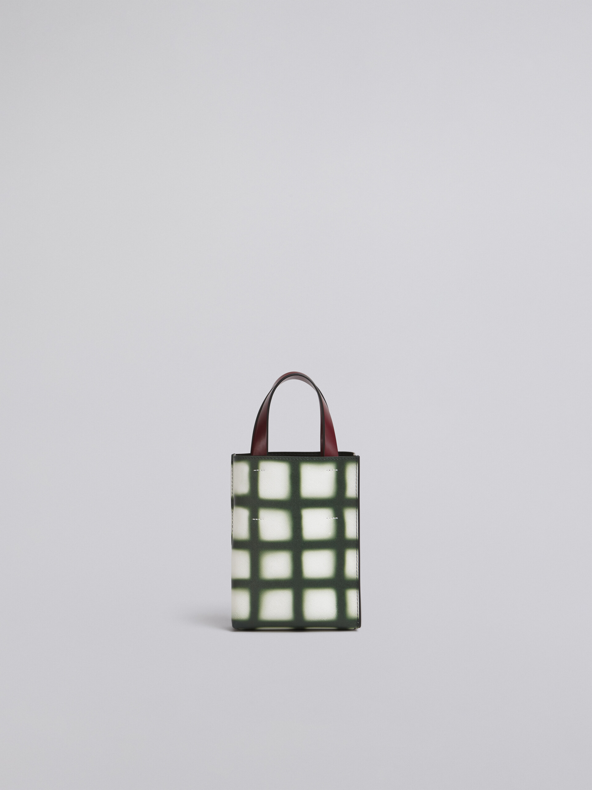 MUSEO bag in check printed saffiano calfskin - Shopping Bags - Image 1