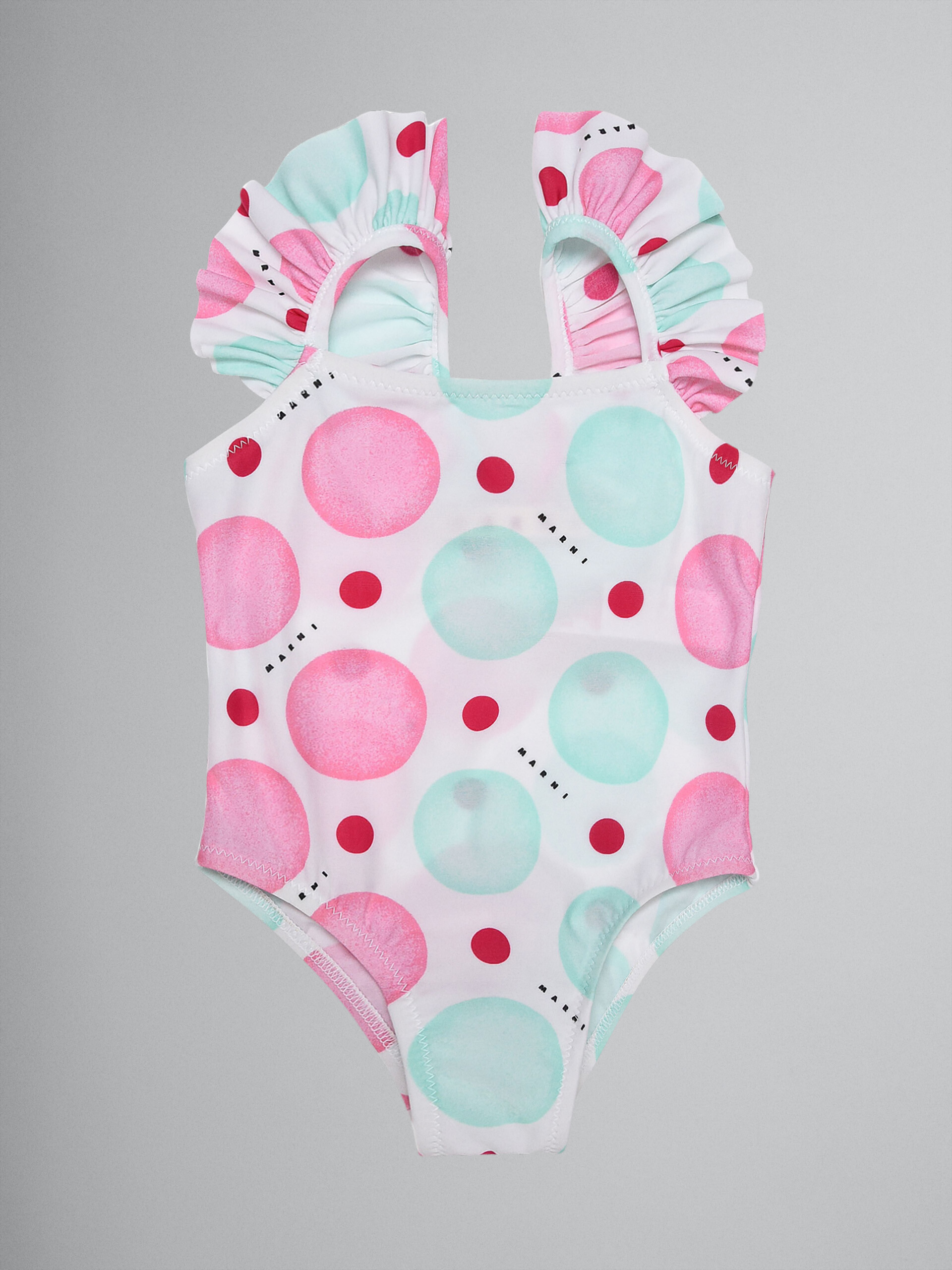 Dots print stretch fabric one-piece swimsuit - Beachwear - Image 1