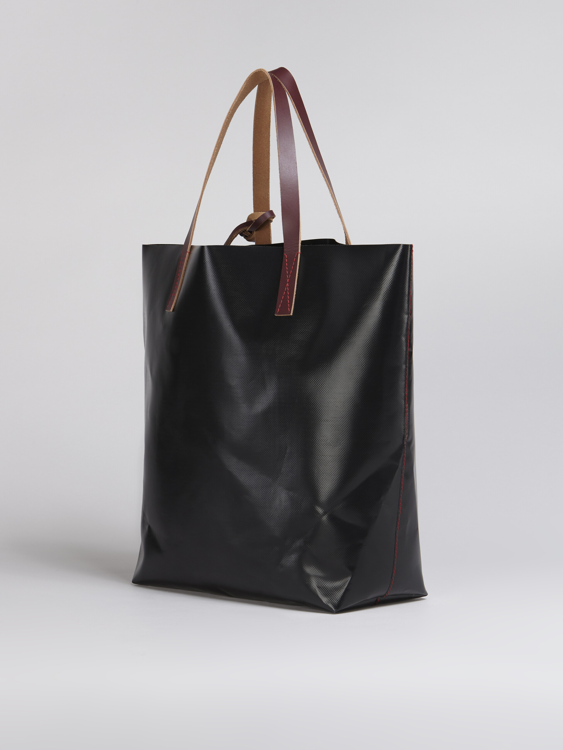 Black TRIBECA PVC shopping bag - Shopping Bags - Image 3