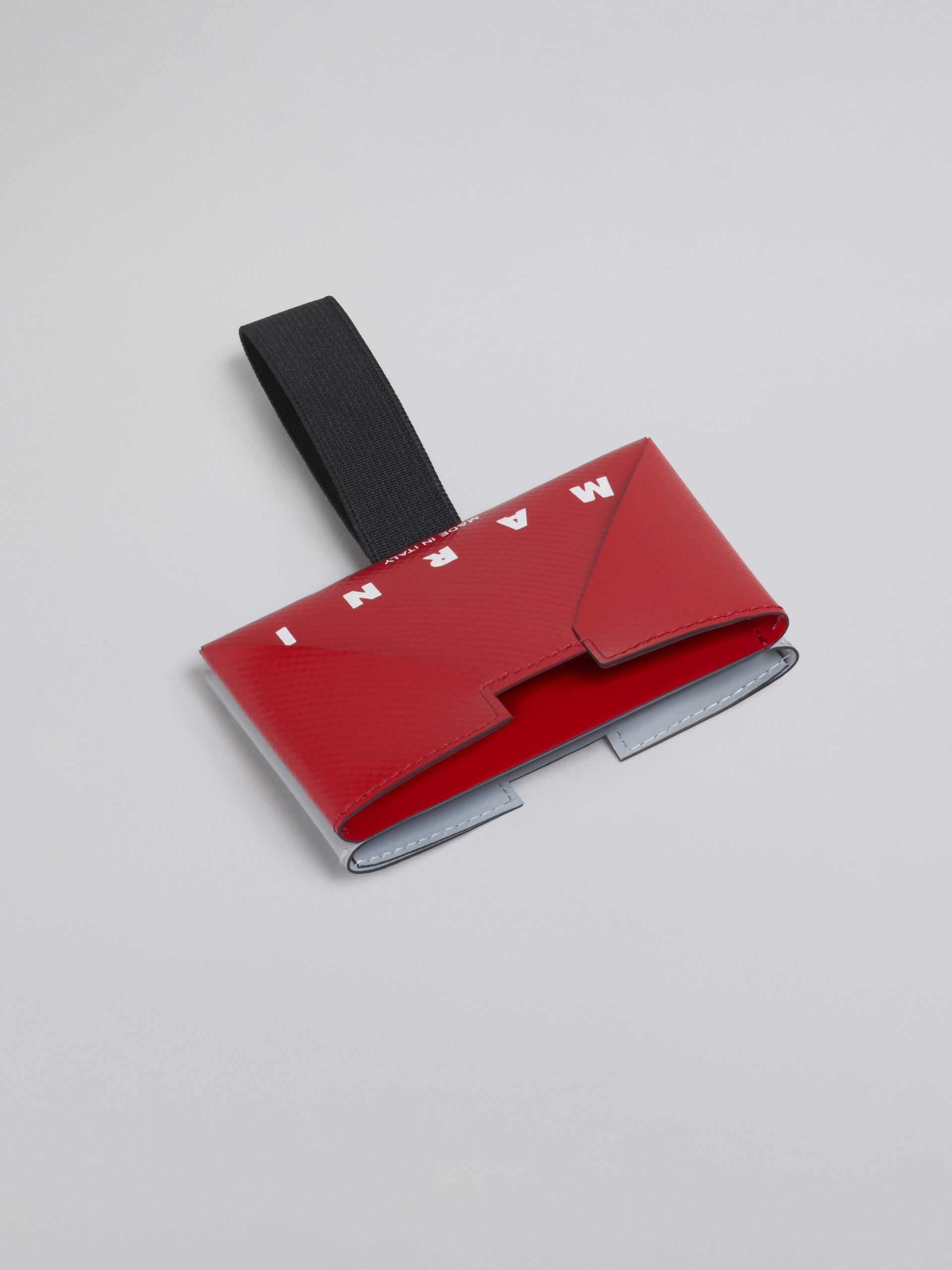 PVC クレジットカードケース オリガミデザイン ブラック＆レッド