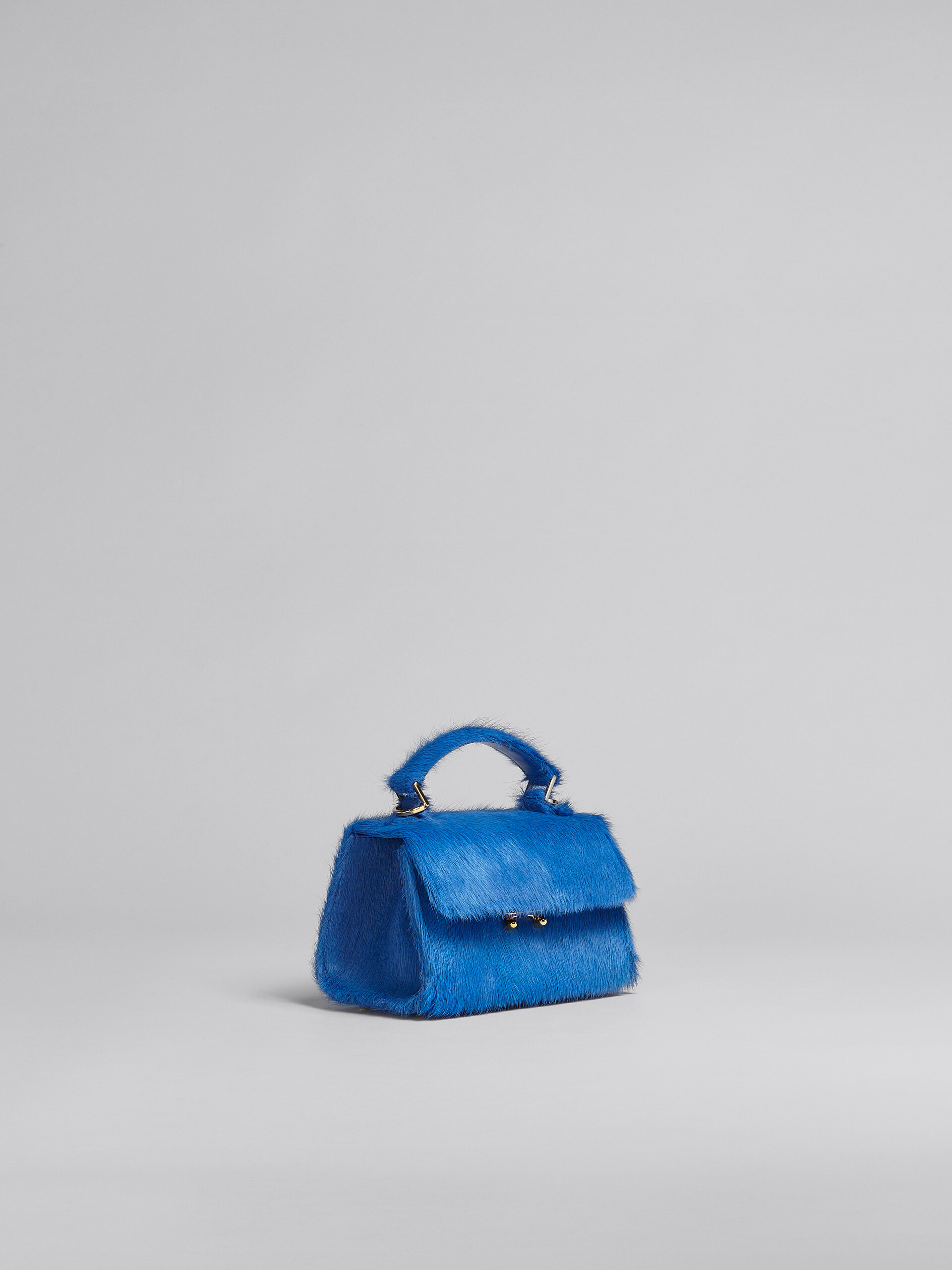 Relativity Mini Bag in blue long hair calfskin - Handbag - Image 6